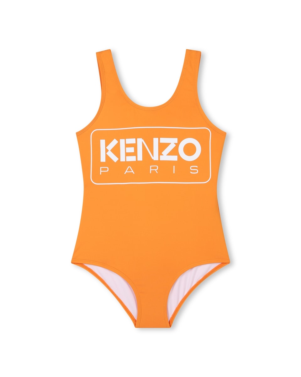 Bañador de niña en color naranja de tirantes · Kenzo Kids · El