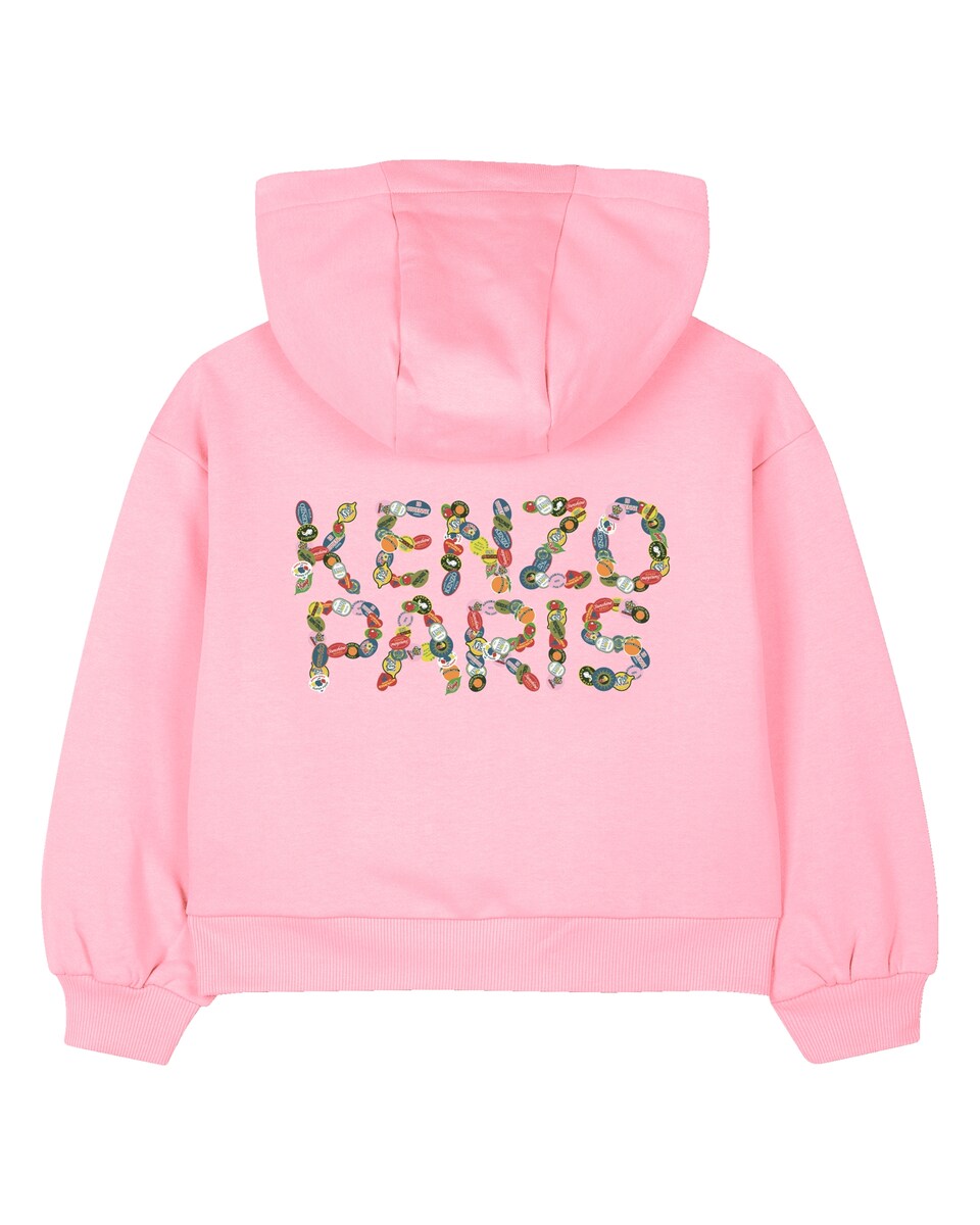 Chaqueta de niña de felpa con capucha y cierre de cremallera