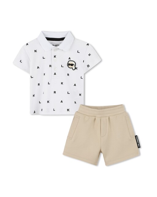 Imagen 0 de Conjunto de bebé niño de polo estampado y bermuda liso