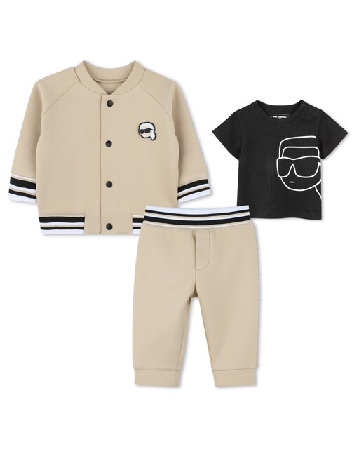 Imagen 0 de Conjunto de bebé niño 3 piezas en color crema