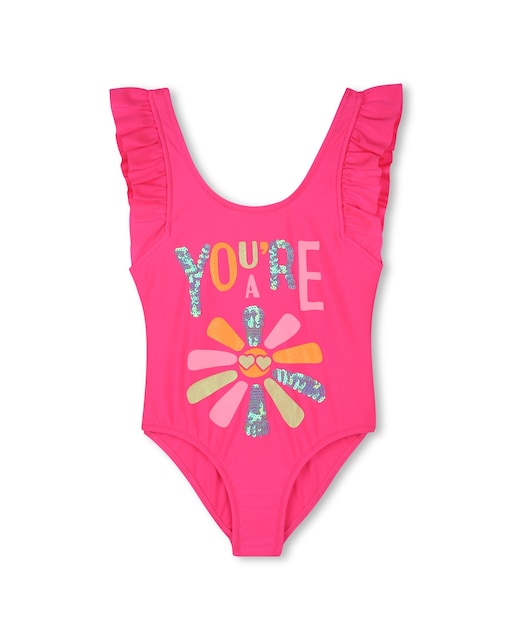 Imagen 0 de Bañador de niña en color rosa de tirantes