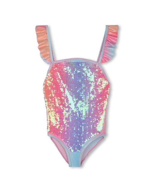 Imagen 0 de Bañador de niña con lentejuelas y volantes