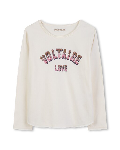 Imagen 0 de Camiseta de niña en color natural de algodón