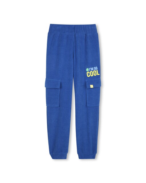 Imagen 0 de Pantalón deportivo de bebé niño en color azul con bolsillos cargo