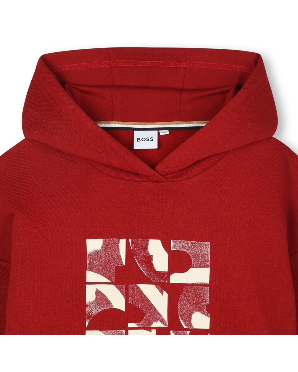 Sudadera de niño en color rojo con capucha · BOSS Kidswear · El