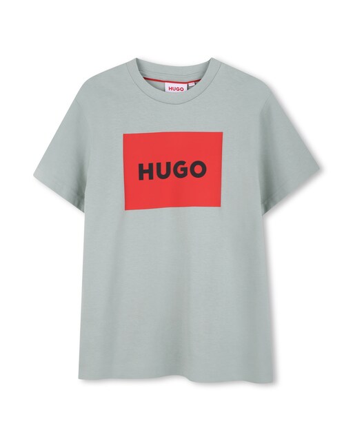 Imagen 0 de Camisa de niño de manga corta con dibujo frontal en algodón