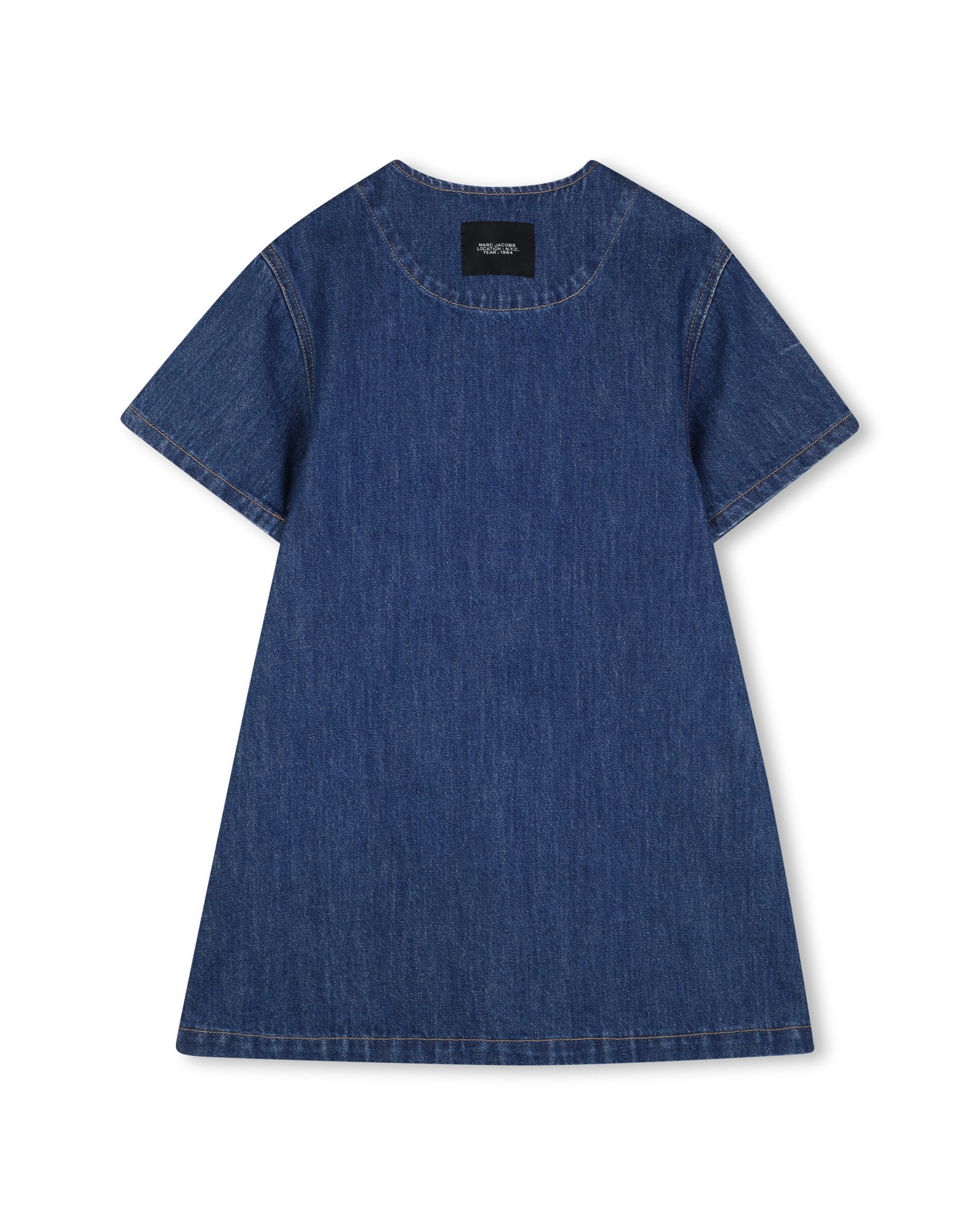 Vestido de niña de manga corta con estampado grande en algodón - Marc Jacobs - Azul Azul-4