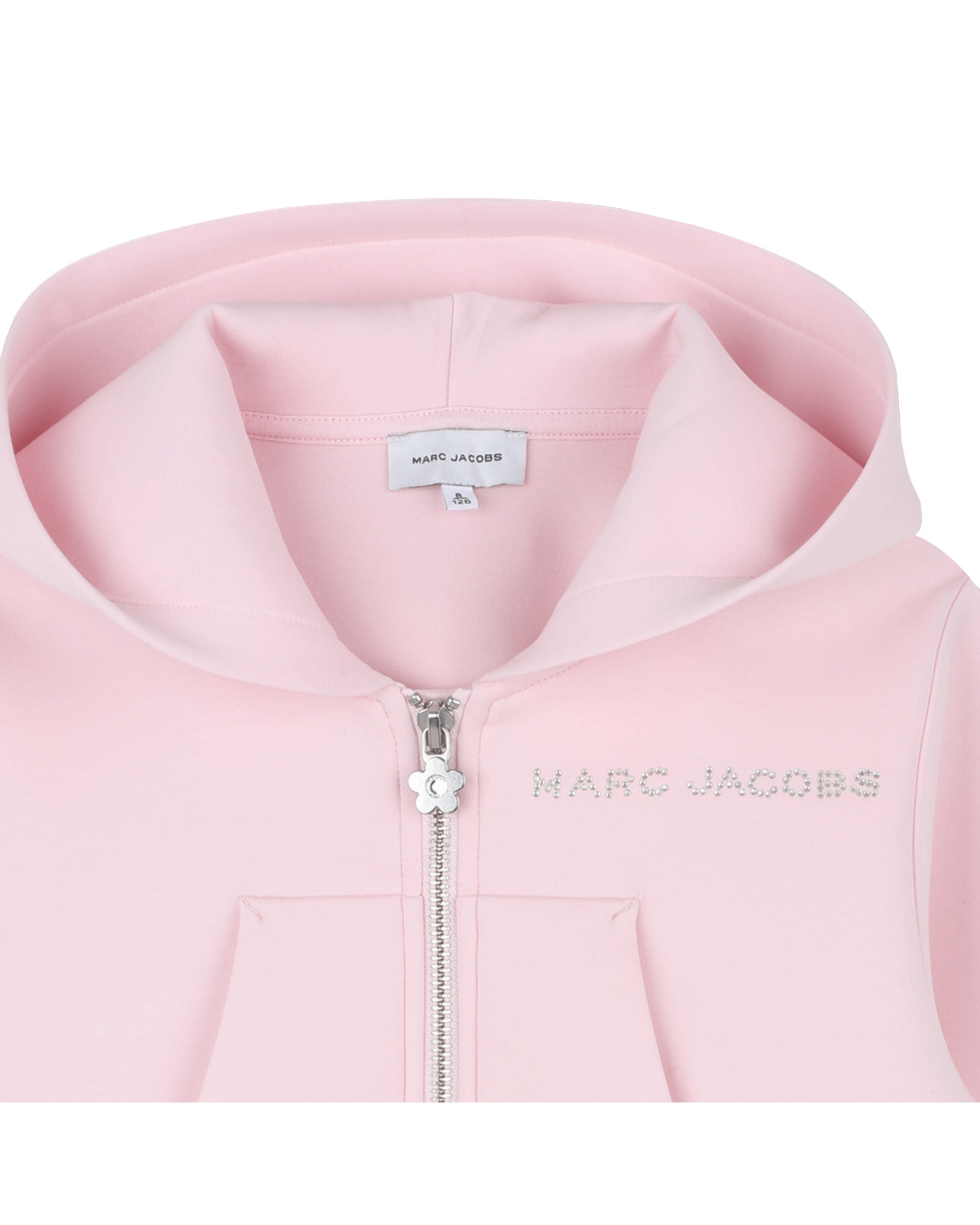 Sudadera con capucha de niña liso en algodón - Marc Jacobs - Rosa Rosa-3