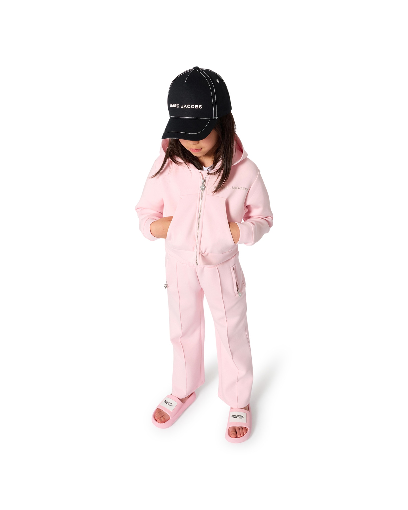 Sudadera con capucha de niña liso en algodón - Marc Jacobs - Rosa Rosa-2