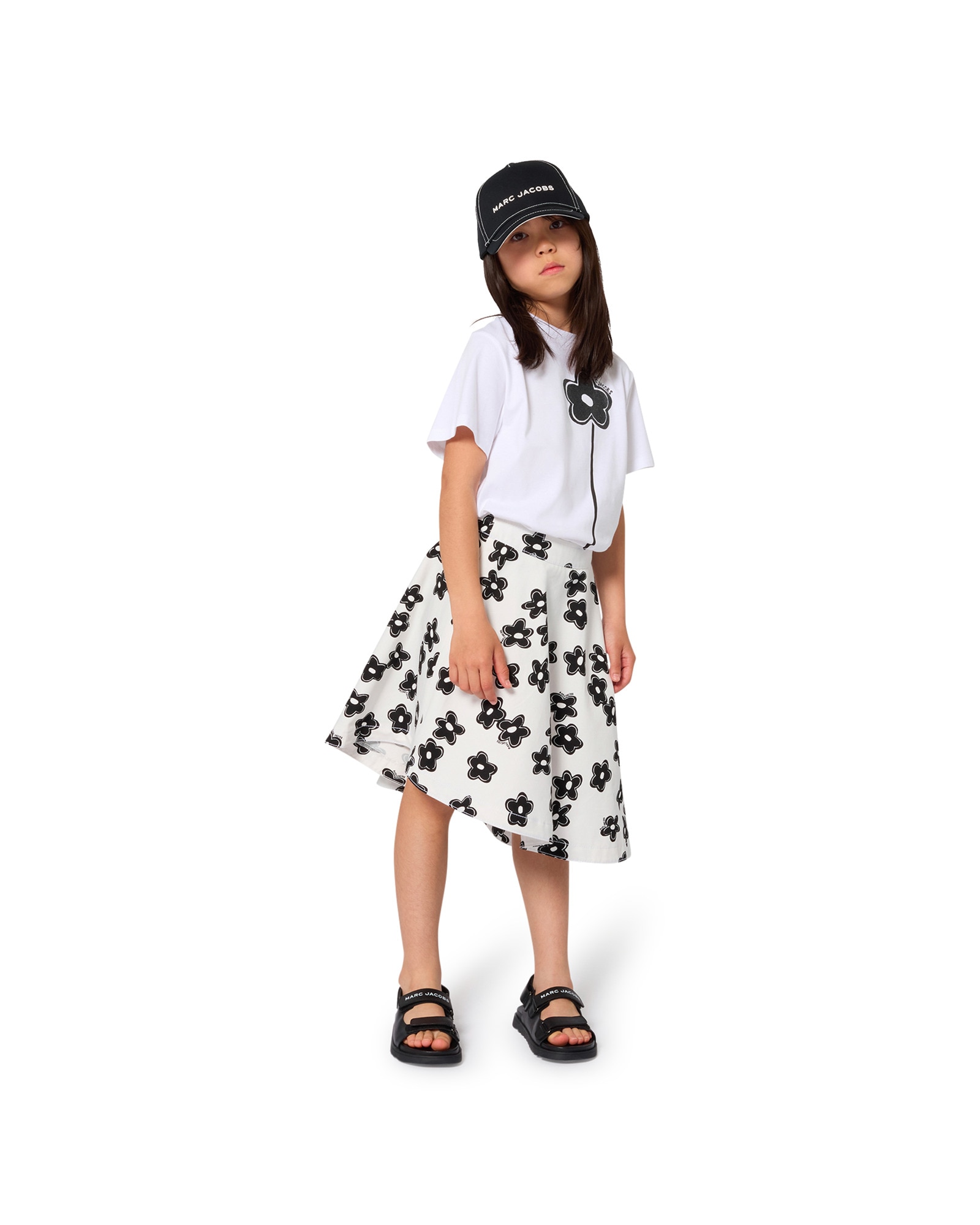 Camiseta de bebé niña de manga corta con dibujo frontal en algodón - Marc Jacobs - Blanco Blanco-2