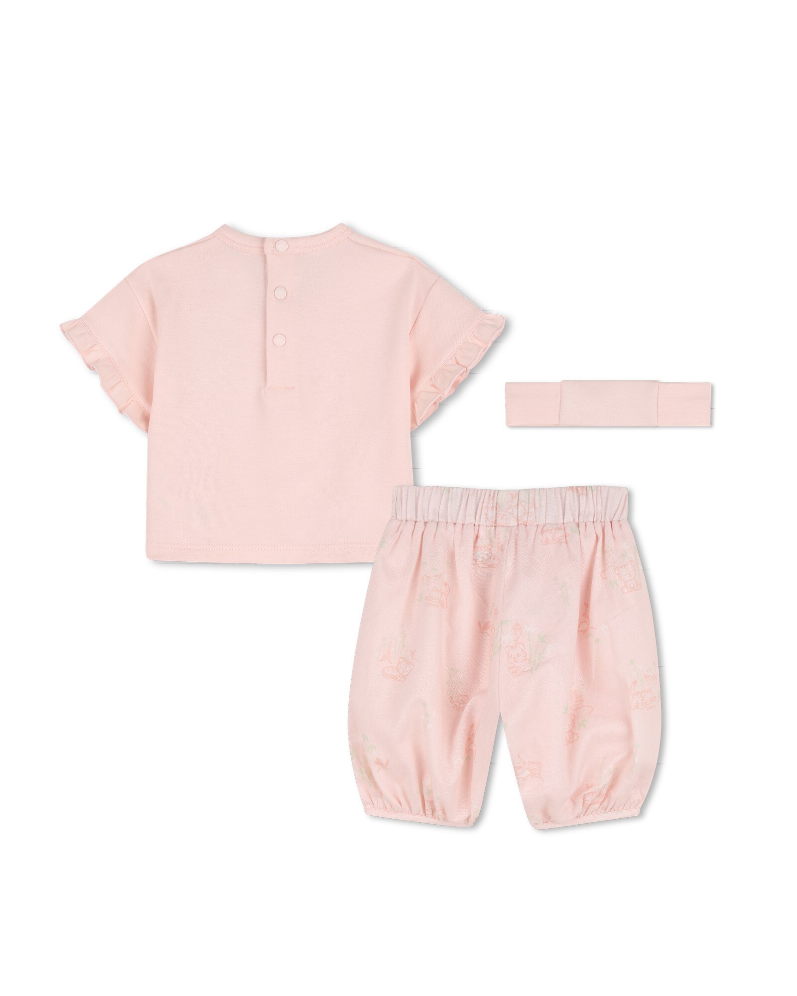 Conjunto de bebé niña de manga corta liso en algodón - Kenzo Kids - Natural Natural-3