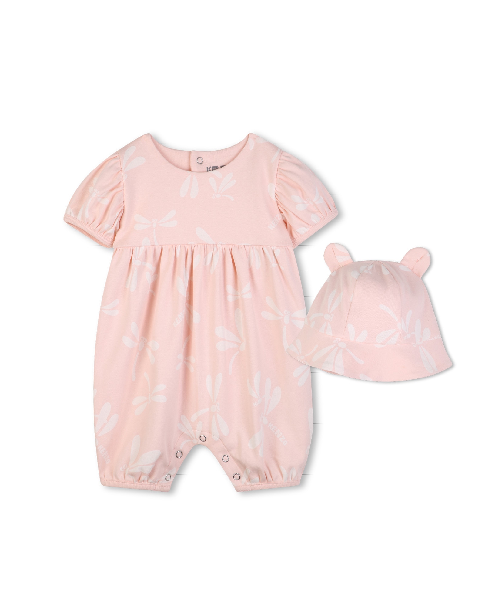 Imagen 0 de Conjunto de bebé niña de manga corta con animal print en algodón Natural