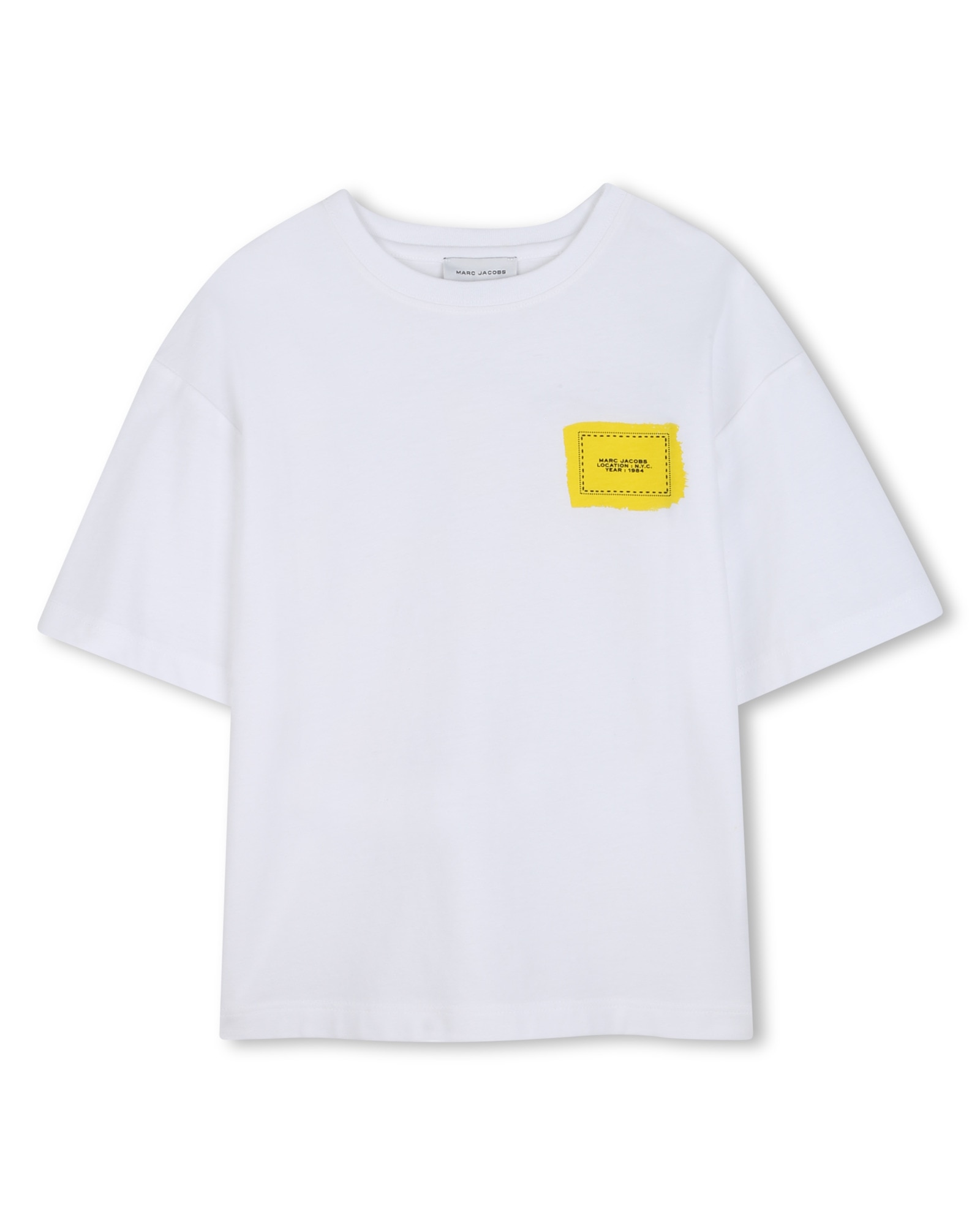 Imagen 0 de Camiseta de bebé niño de manga corta con estampado grande en algodón Blanco