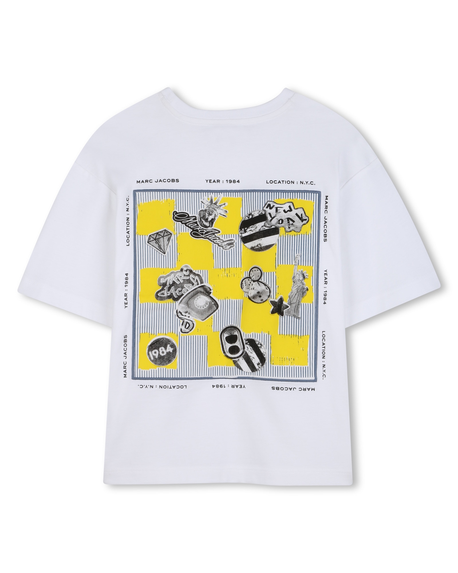 Camiseta de bebé niño de manga corta con estampado grande en algodón - Marc Jacobs - Blanco Blanco-4