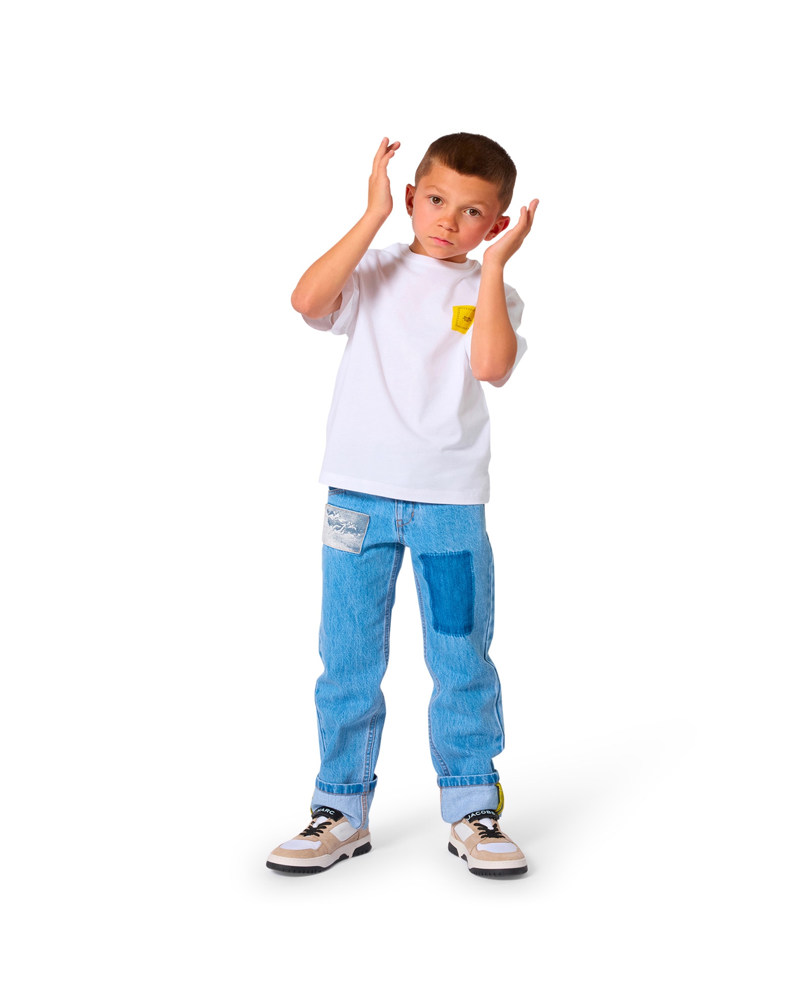 Camiseta de bebé niño de manga corta con estampado grande en algodón - Marc Jacobs - Blanco Blanco-2