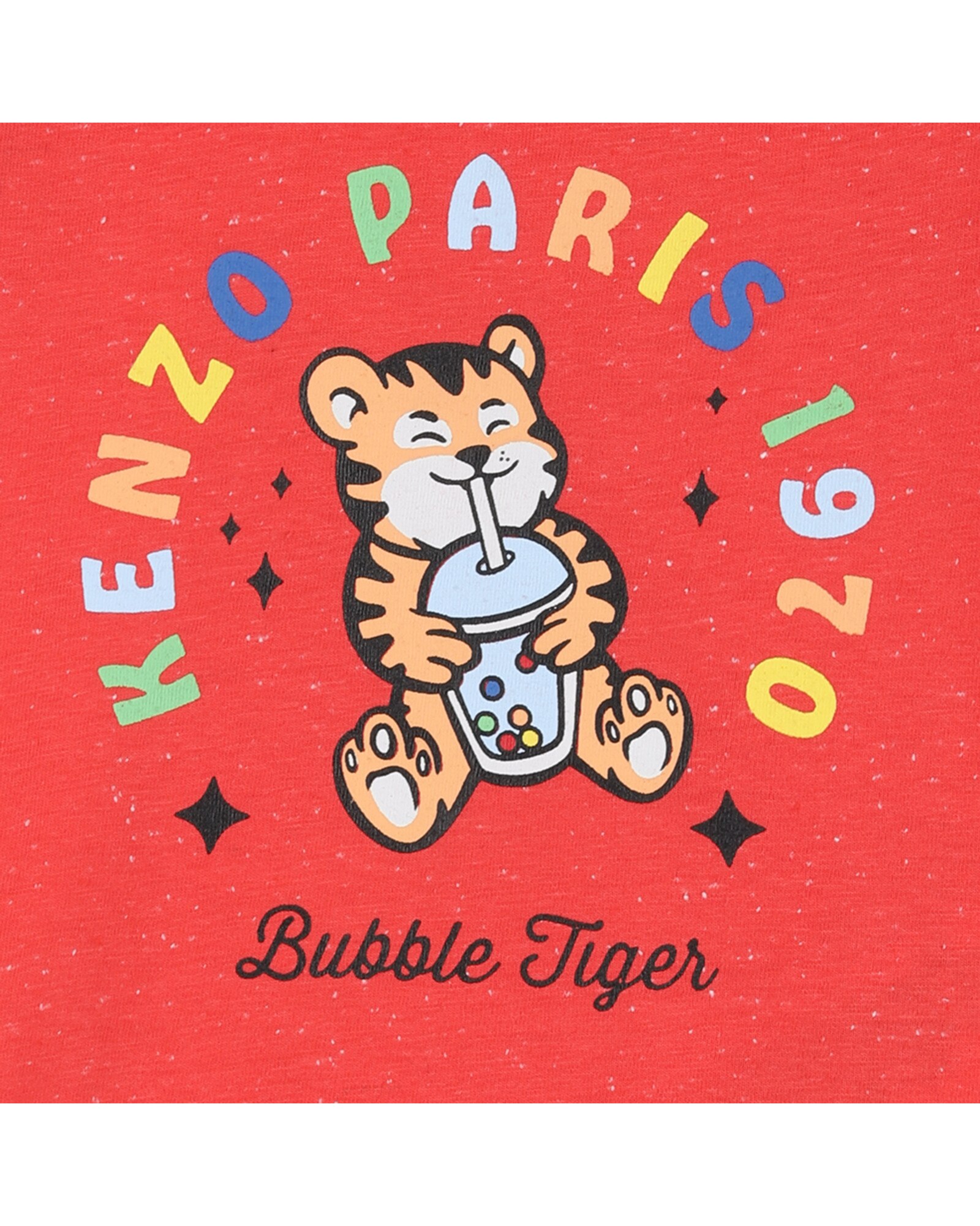 Camiseta de bebé niño de manga corta con animal print en algodón - Kenzo Kids - Rojo Rojo-2