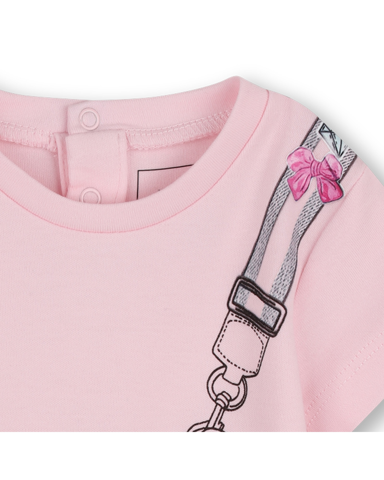 Mono de bebe unisexe con dibujo frontal en algodón - Marc Jacobs - Rosa Rosa-2