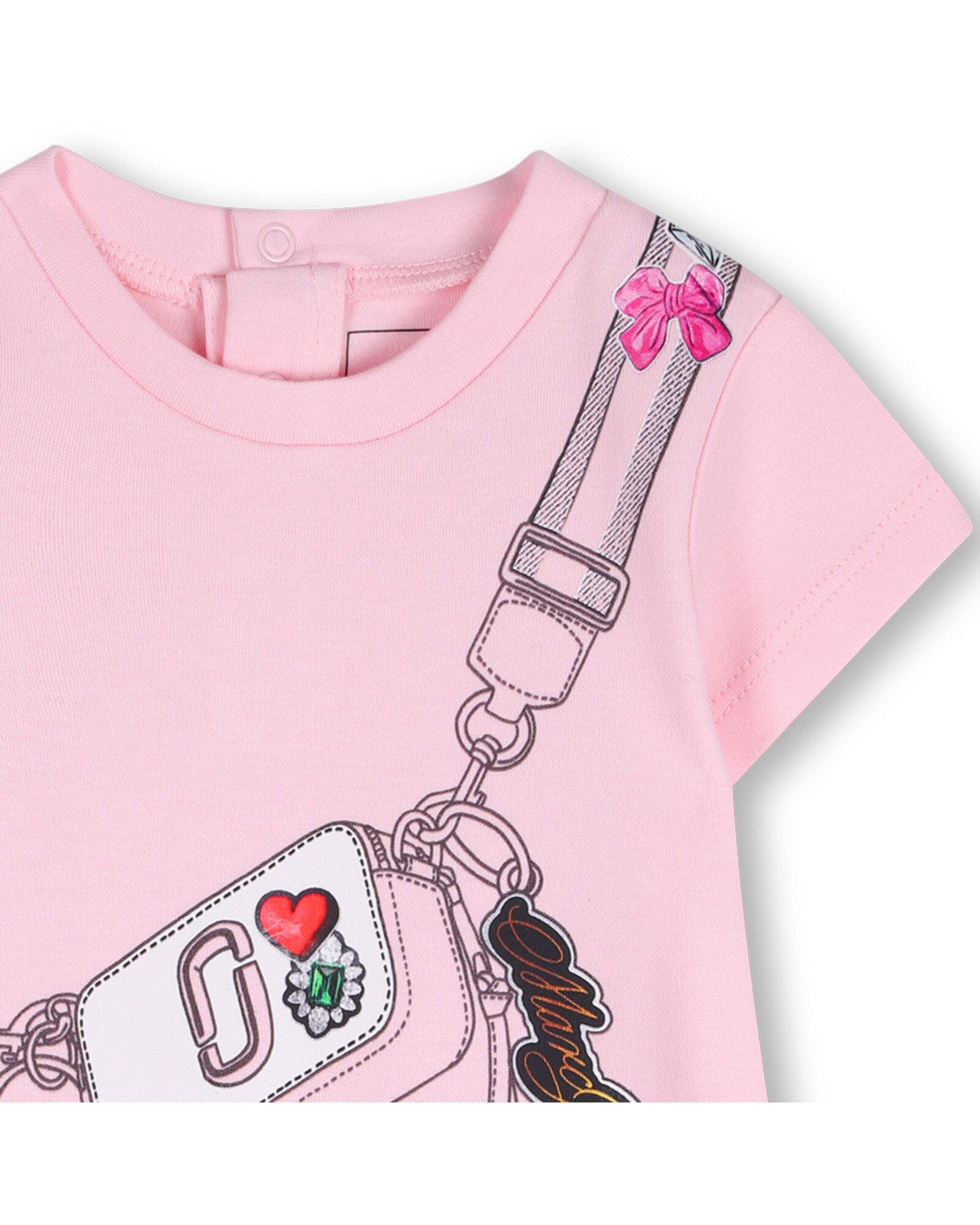 Mono de bebe unisexe con dibujo frontal en algodón - Marc Jacobs - Rosa Rosa-4