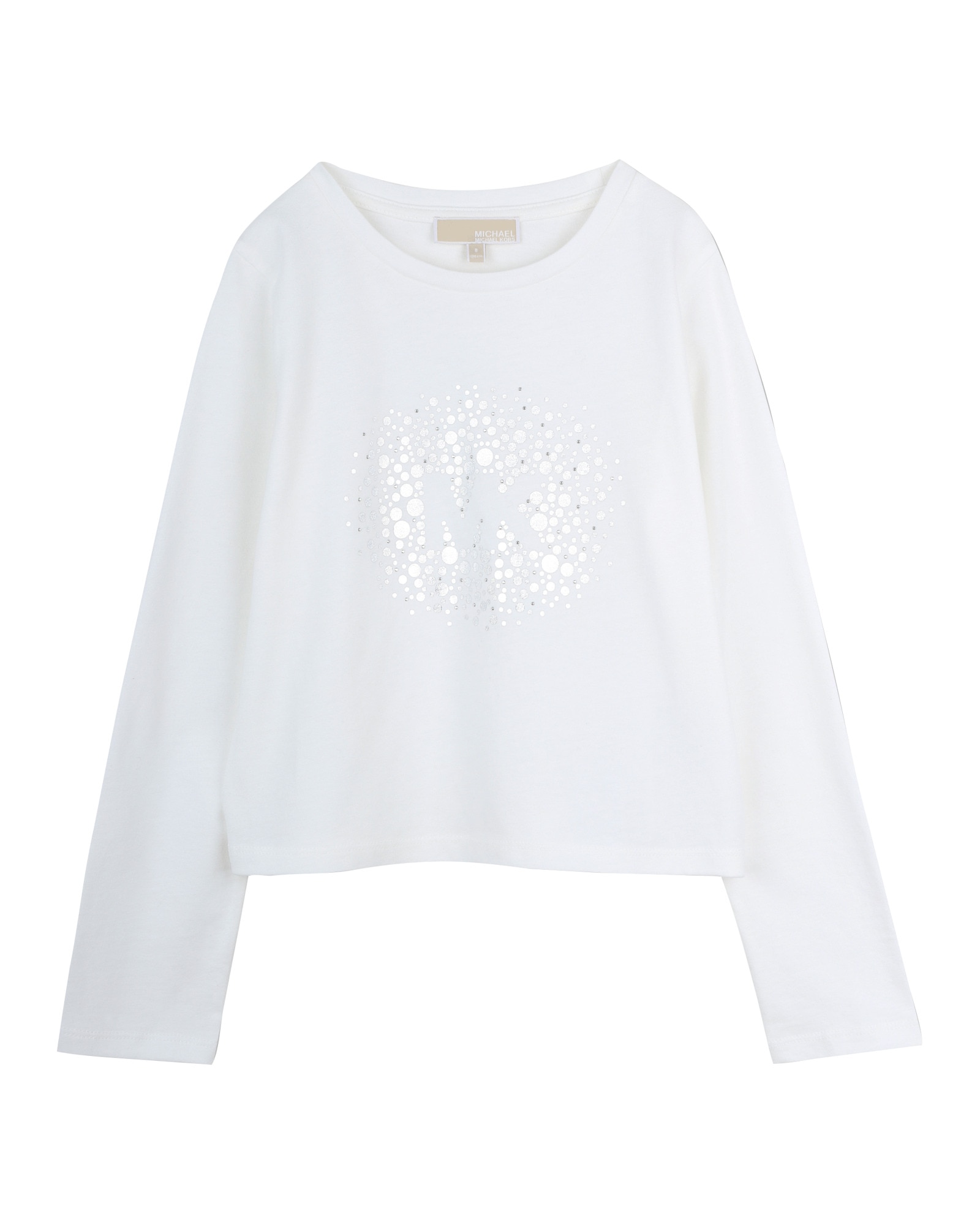 Imagen 0 de Camiseta de niña de manga larga con dibujo frontal en algodón Blanco