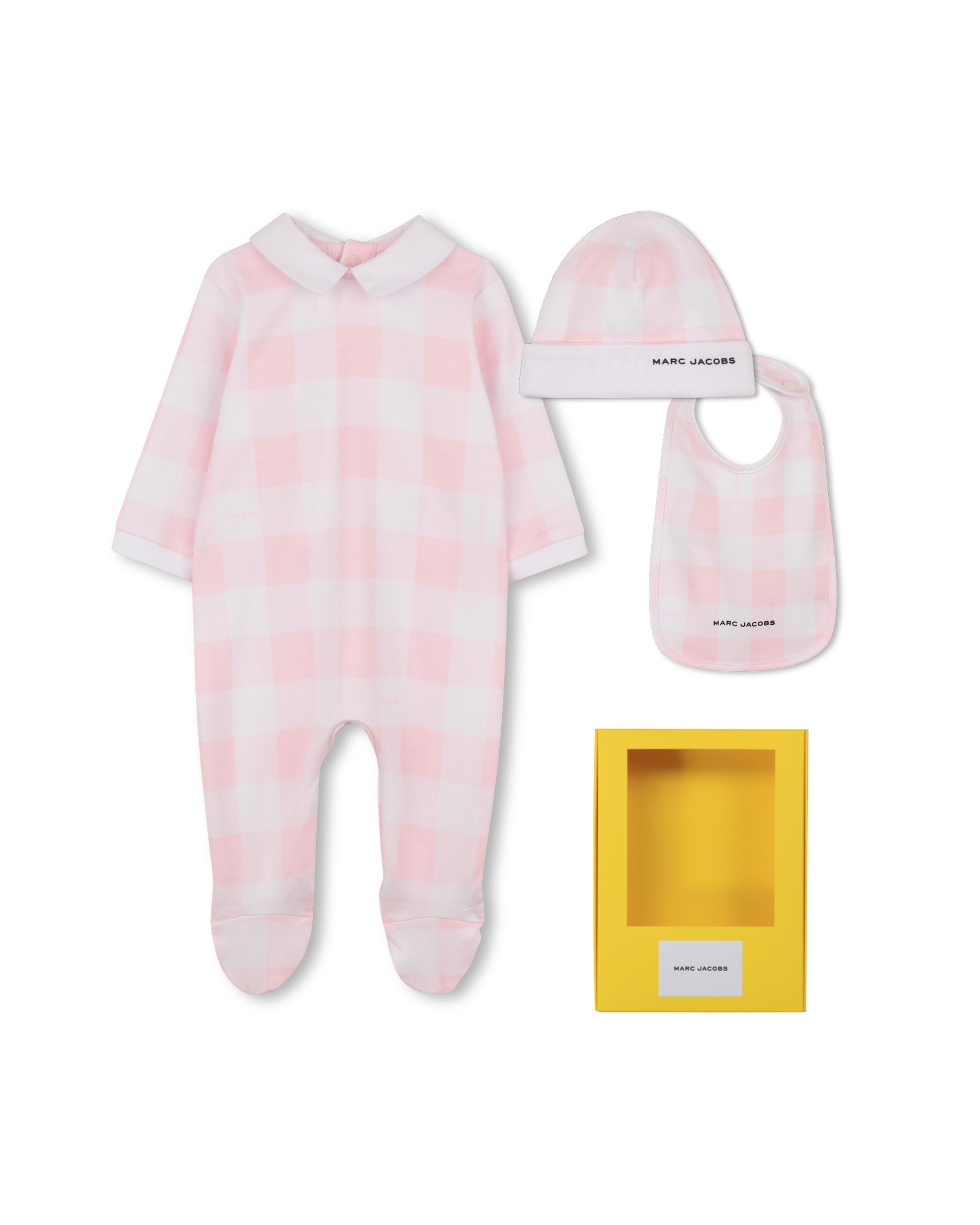 Imagen 0 de Pijama completo de bebé en algodón Rosa / Blanco