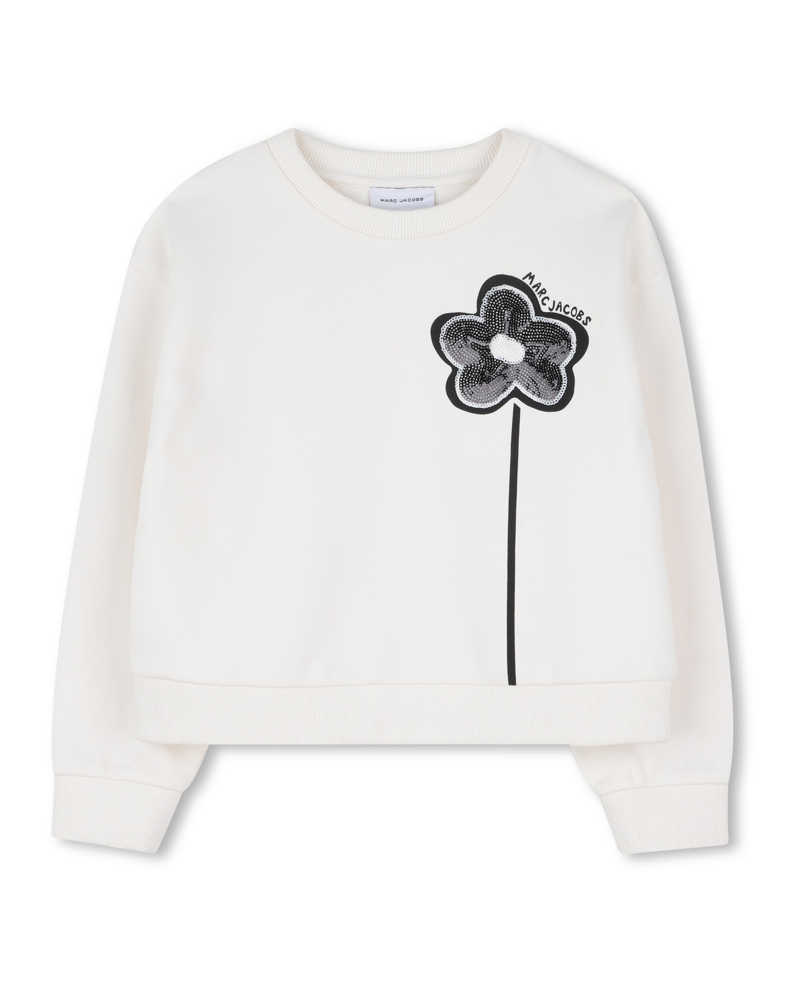 Sudadera sin capucha de niña con flores en algodón
