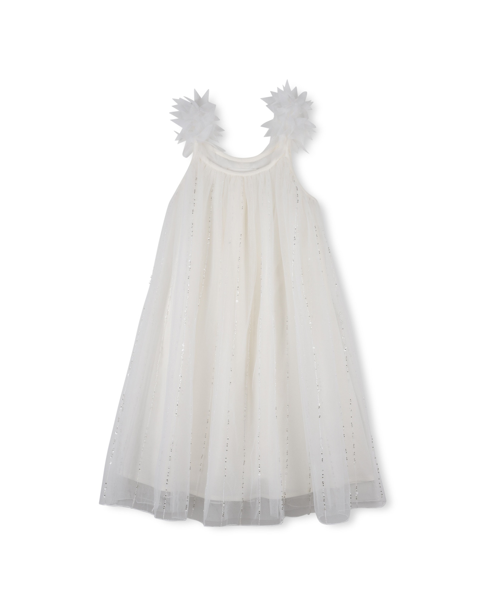 Vestido de niña de tirantes con estampado grande - Billieblush - Natural Natural-1