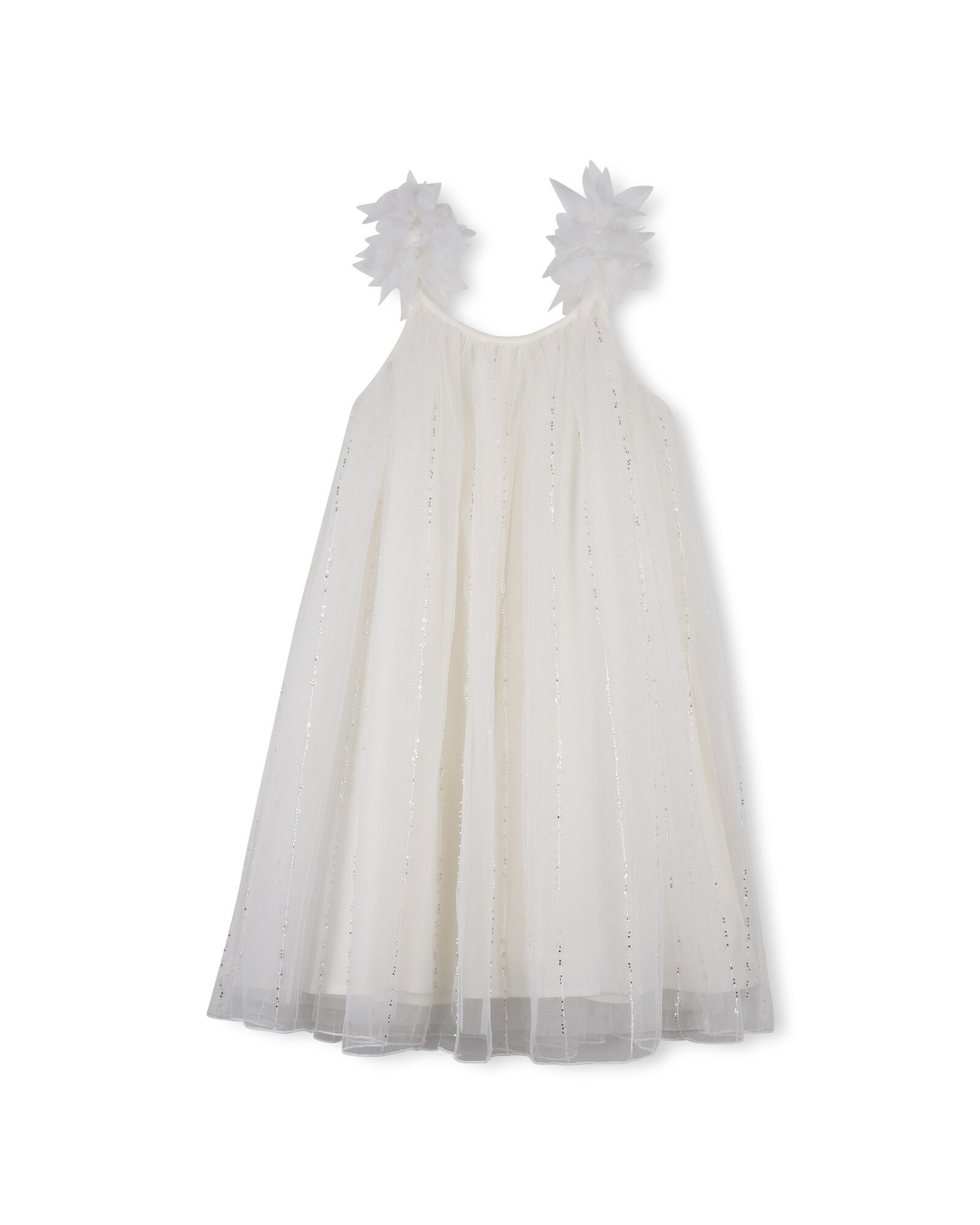 Vestido de niña de tirantes con estampado grande - Billieblush - Natural Natural-3