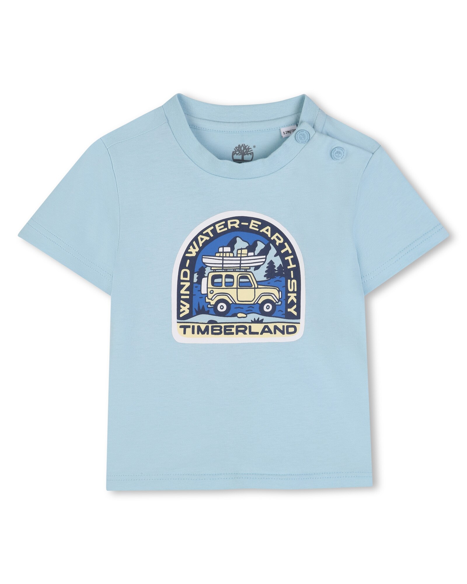 Imagen 0 de Camiseta de bebé niño de manga corta abstracto en algodón Azul celeste