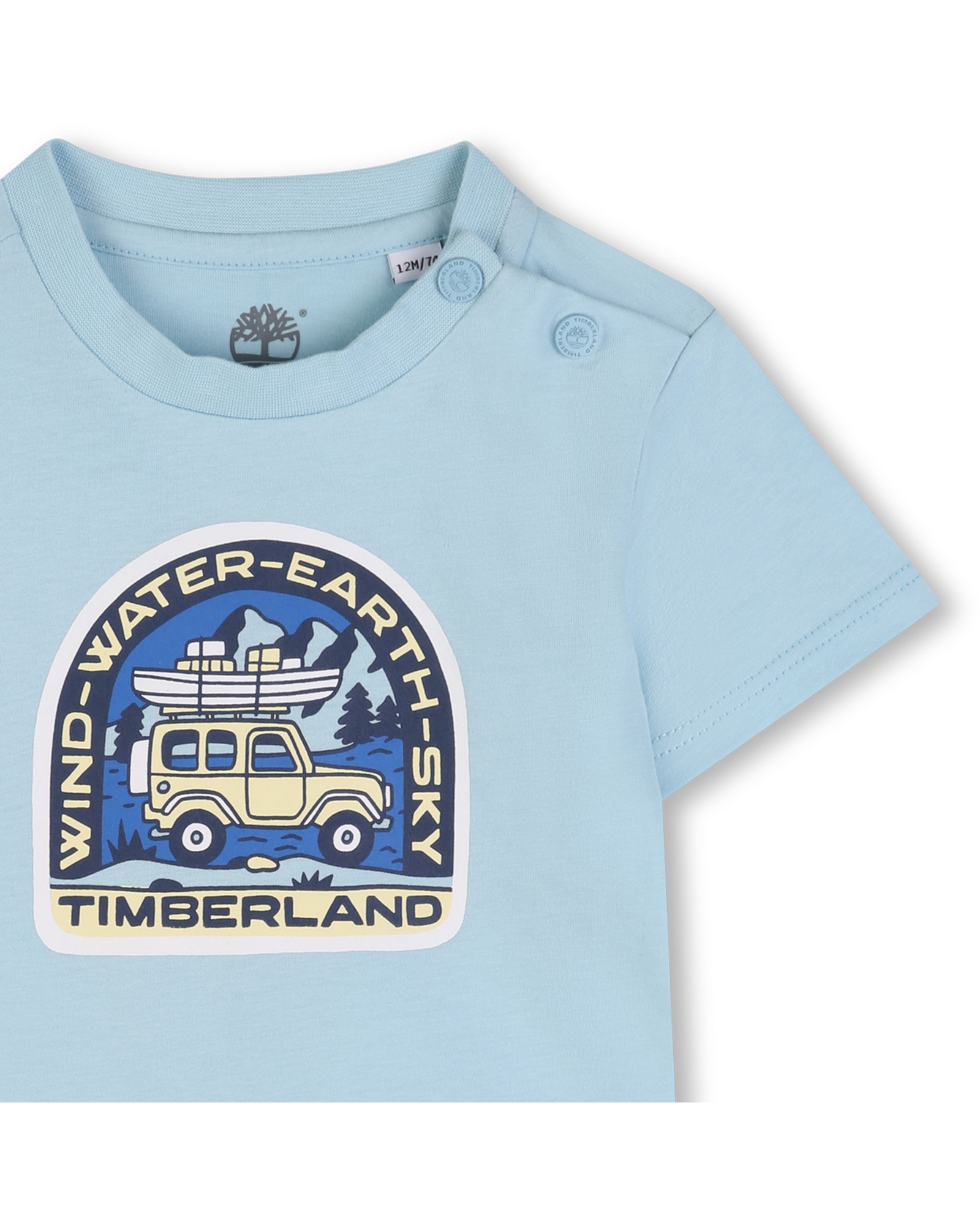 Camiseta de bebé niño de manga corta abstracto en algodón - Timberland - Azul celeste Azul celeste-2