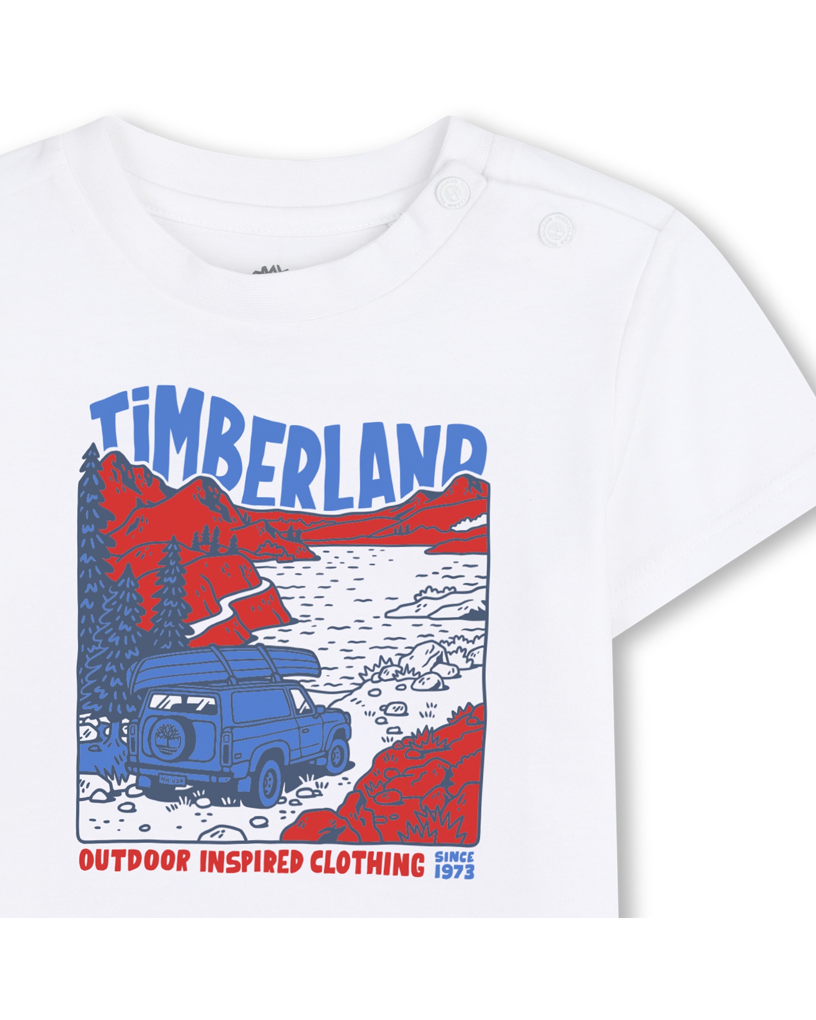 Camiseta de bebé niño de manga corta abstracto en algodón - Timberland - Blanco Blanco-2