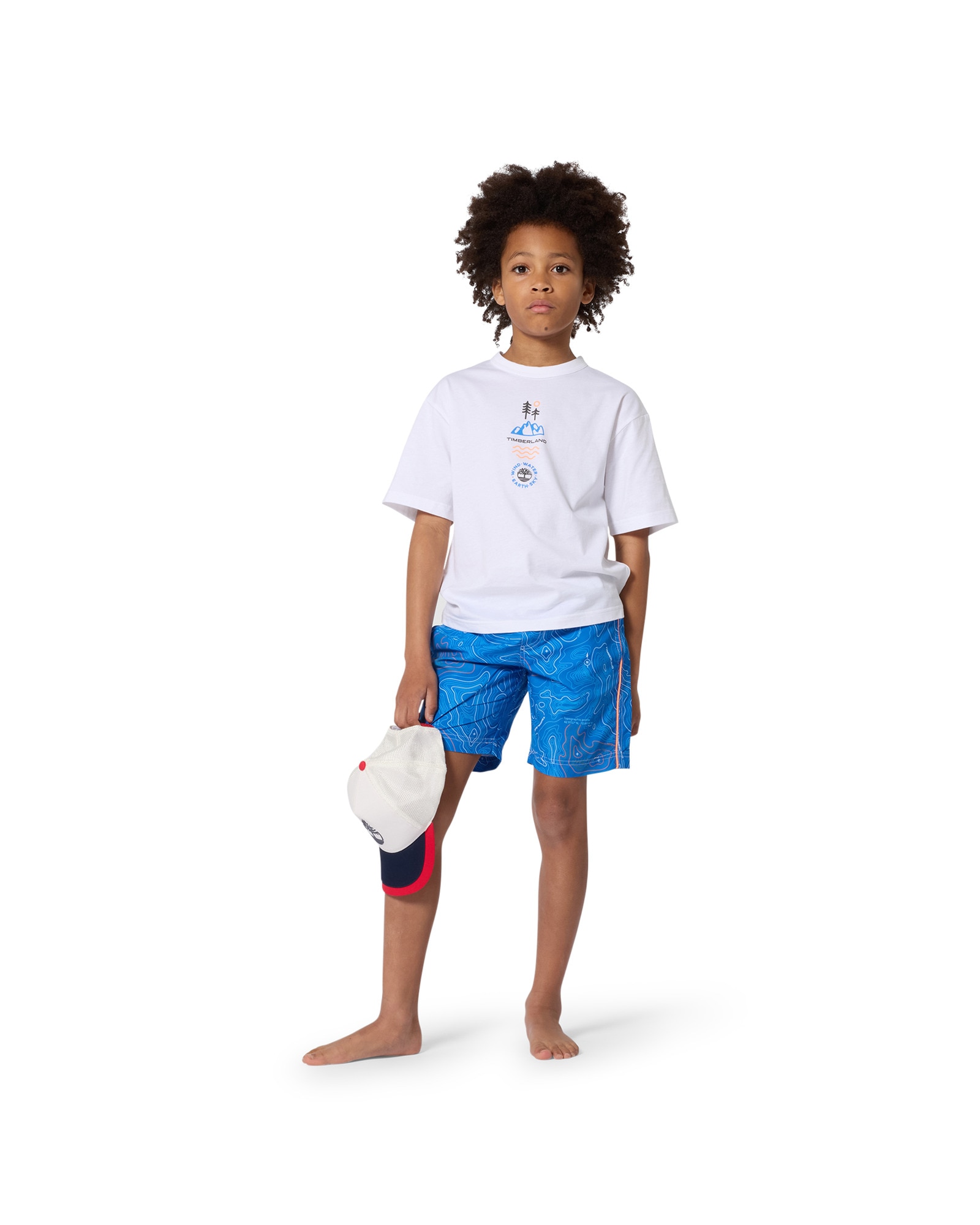 Bañador de niño con estampado grande en poliéster - Timberland - Azul Azul-2
