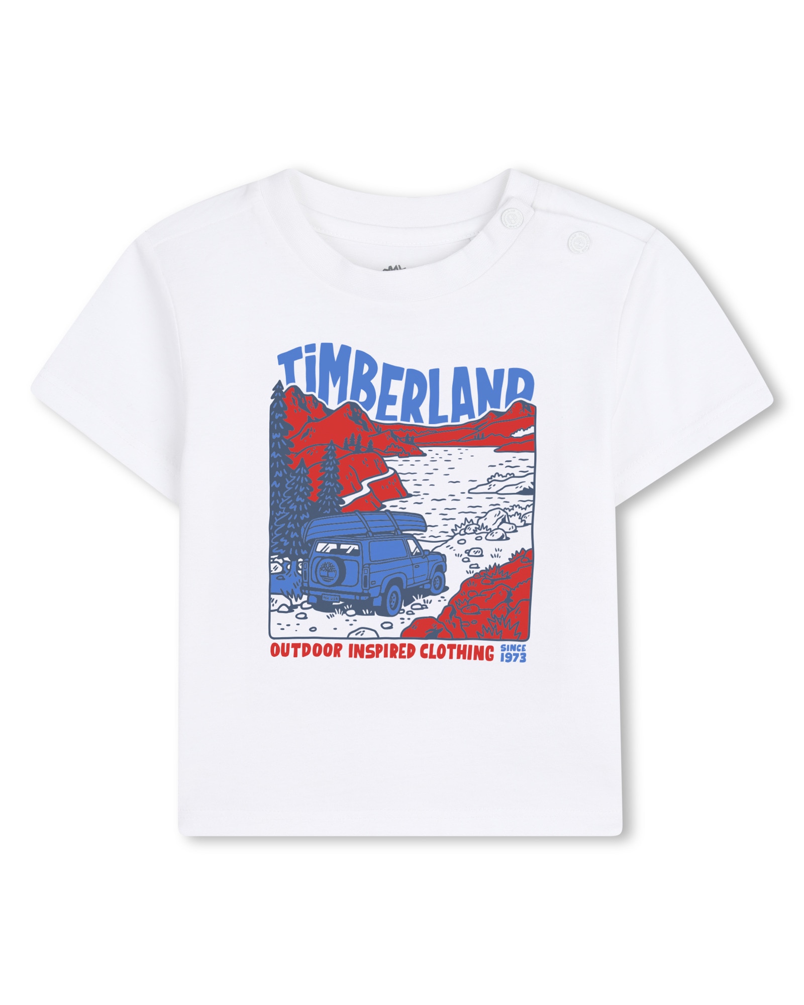 Imagen 0 de Camiseta de bebé niño de manga corta abstracto en algodón Blanco