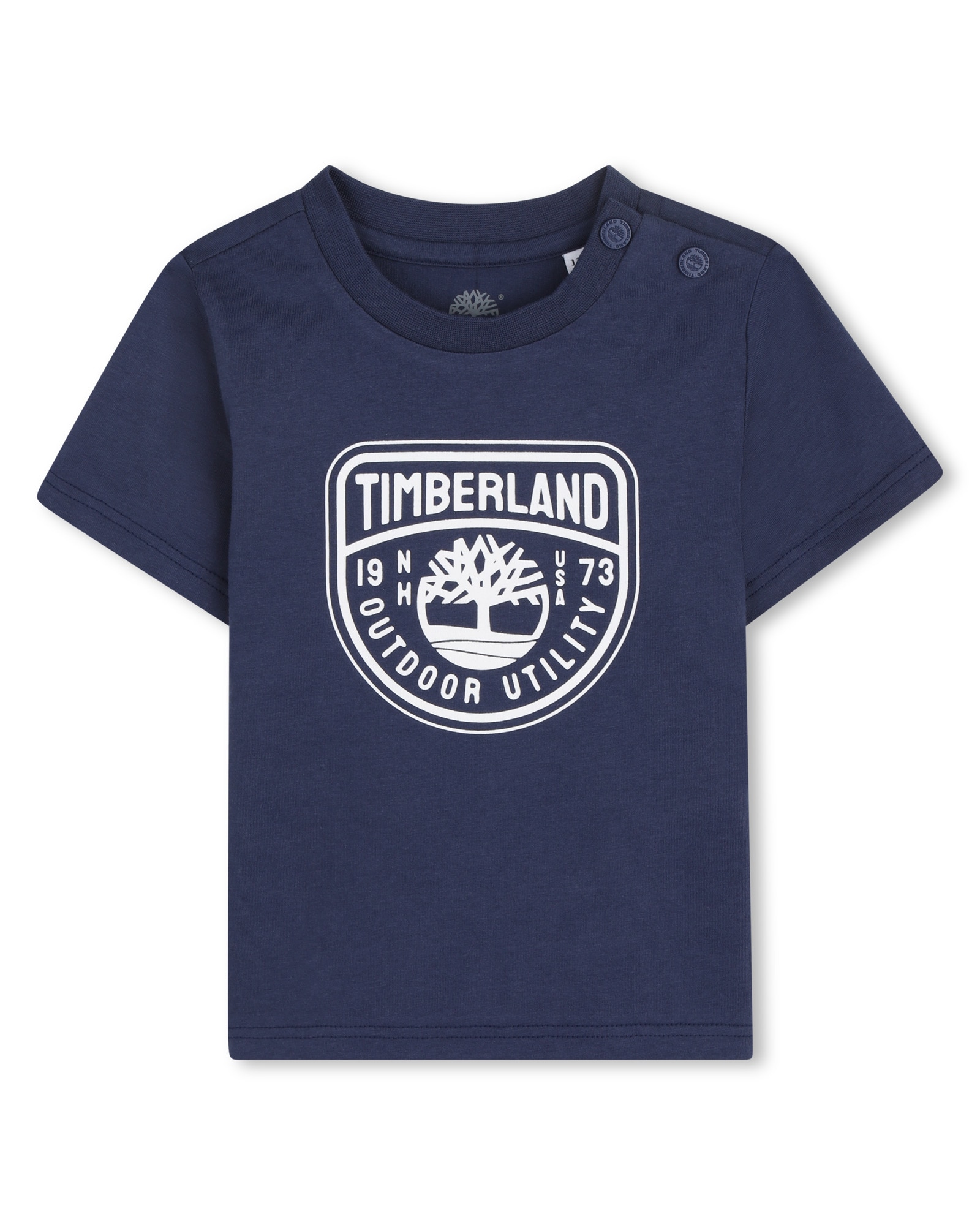 Imagen 0 de Camiseta de bebé niño de manga corta con dibujo frontal en algodón Azul marino