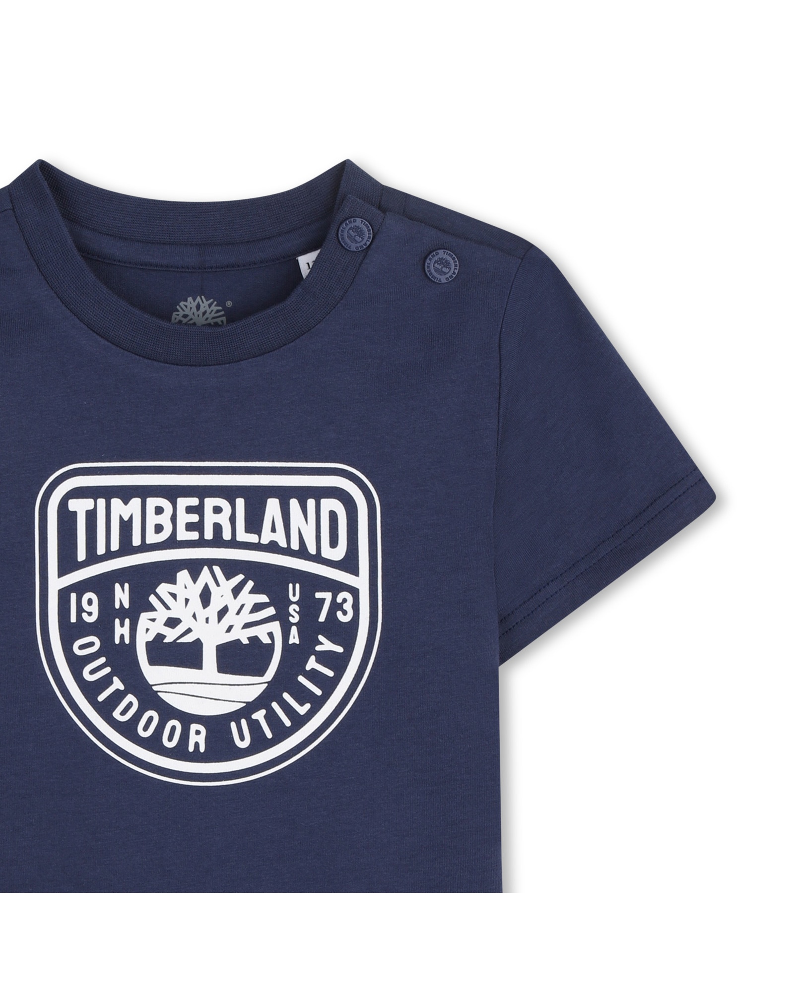 Camiseta de bebé niño de manga corta con dibujo frontal en algodón - Timberland - Azul marino Azul marino-2