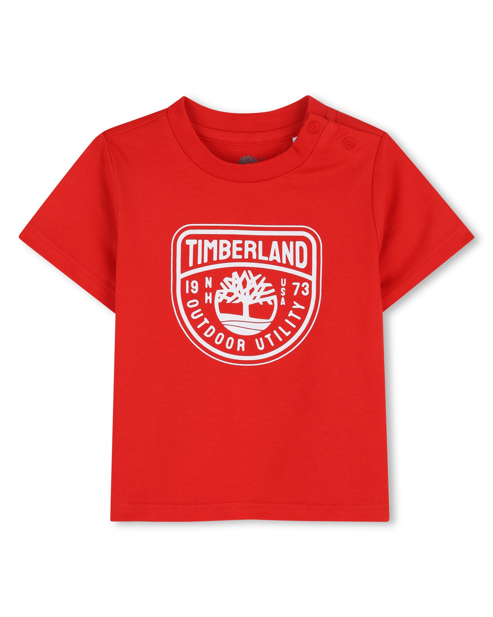 Imagen 0 de Camiseta de bebé niño de manga corta con dibujo frontal en algodón Rojo