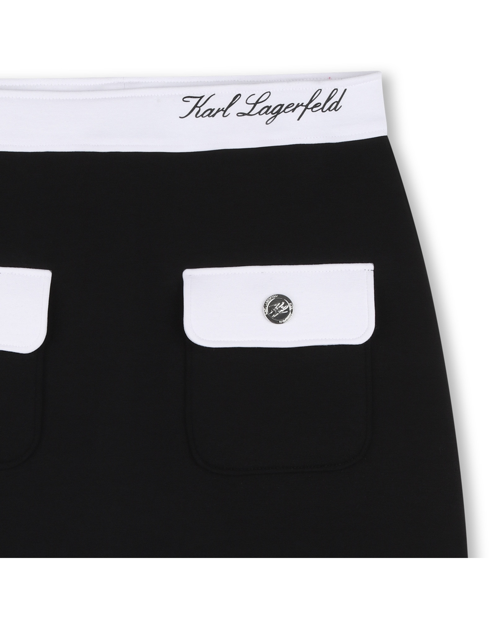 Falda de niña geométrico en algodón - Karl Lagerfeld Kids - Negro Negro-3