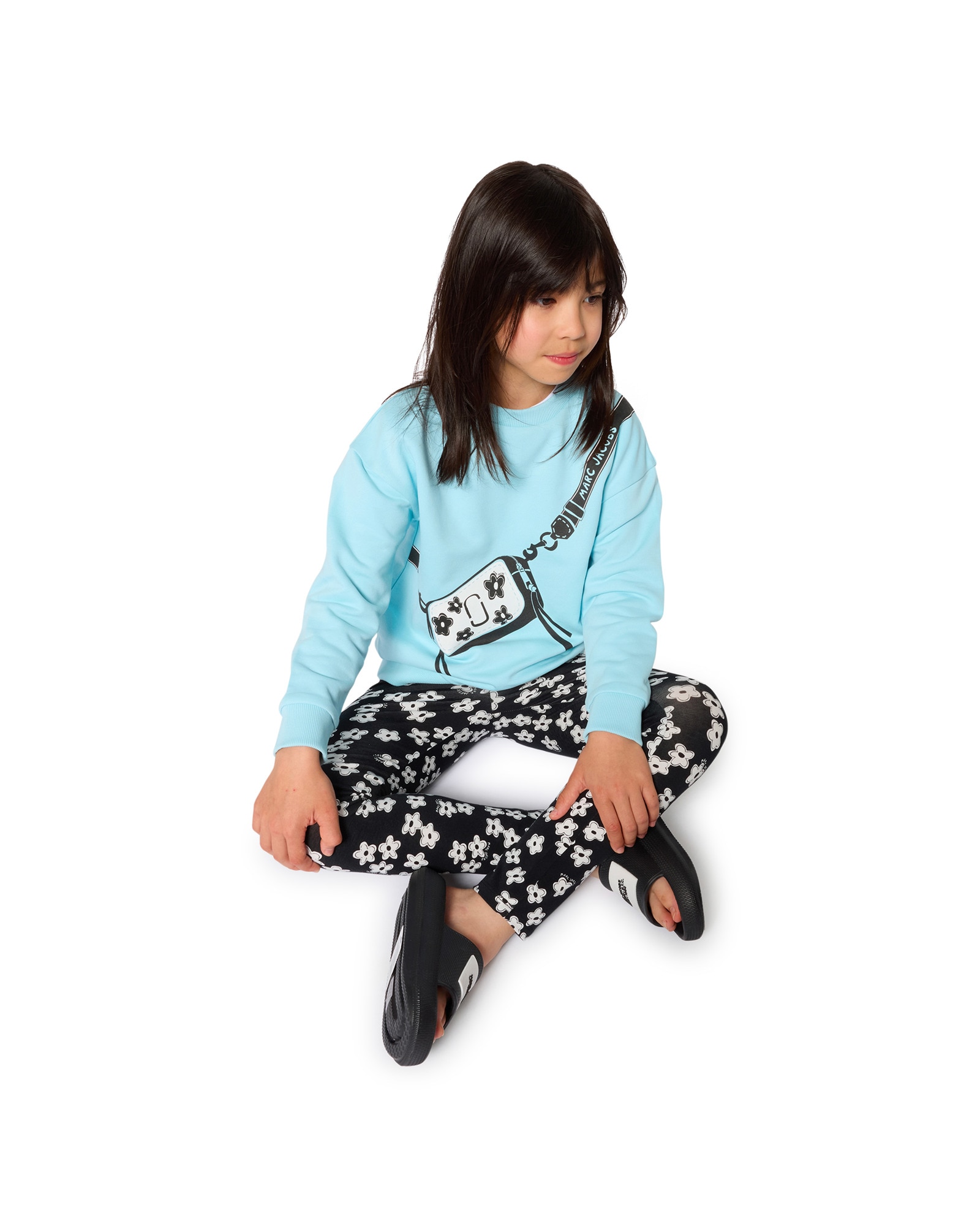 Pantalón deportivo de niña con dibujo frontal en algodón - Marc Jacobs - Negro Negro-2