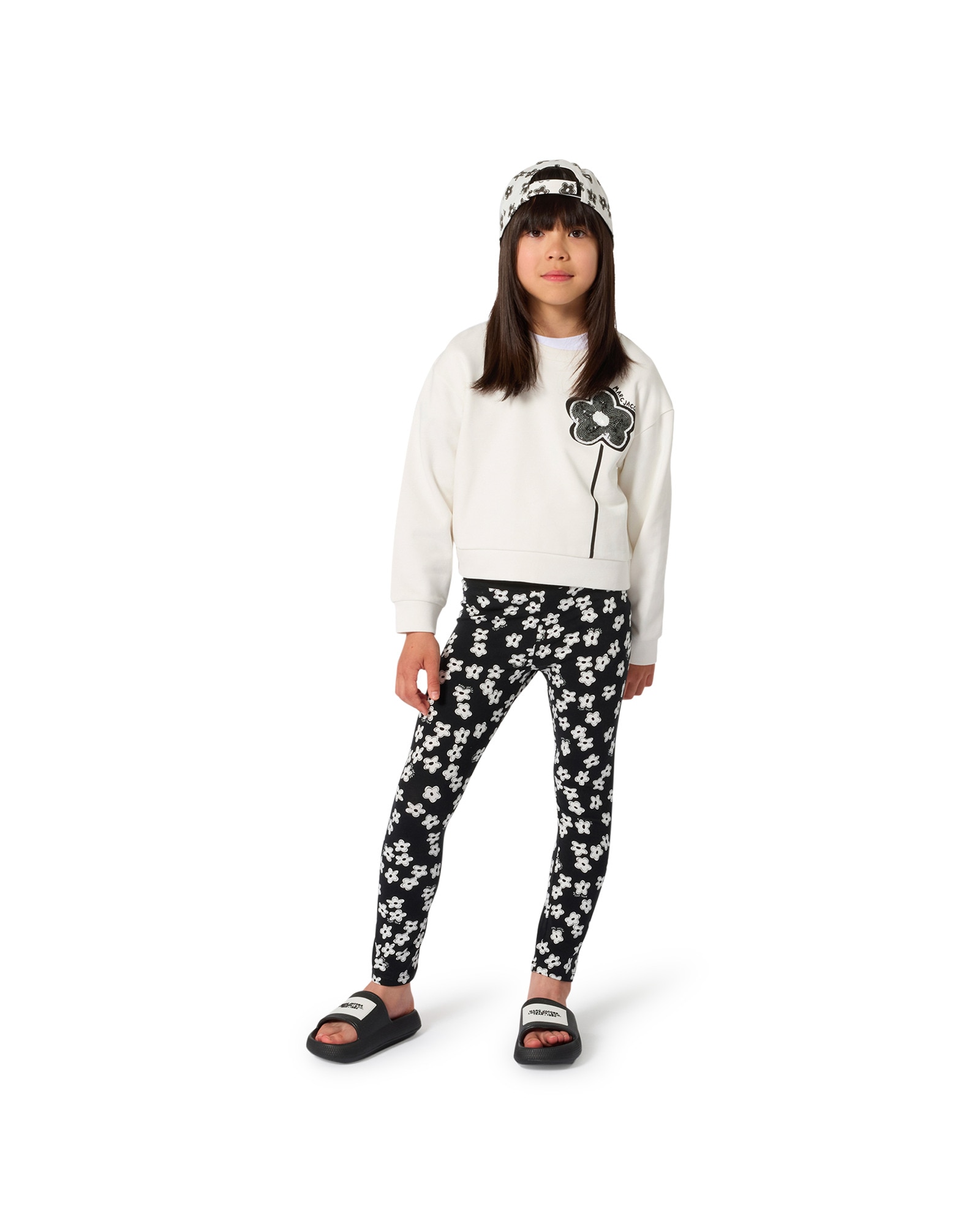Pantalón deportivo de niña con dibujo frontal en algodón - Marc Jacobs - Negro Negro-3