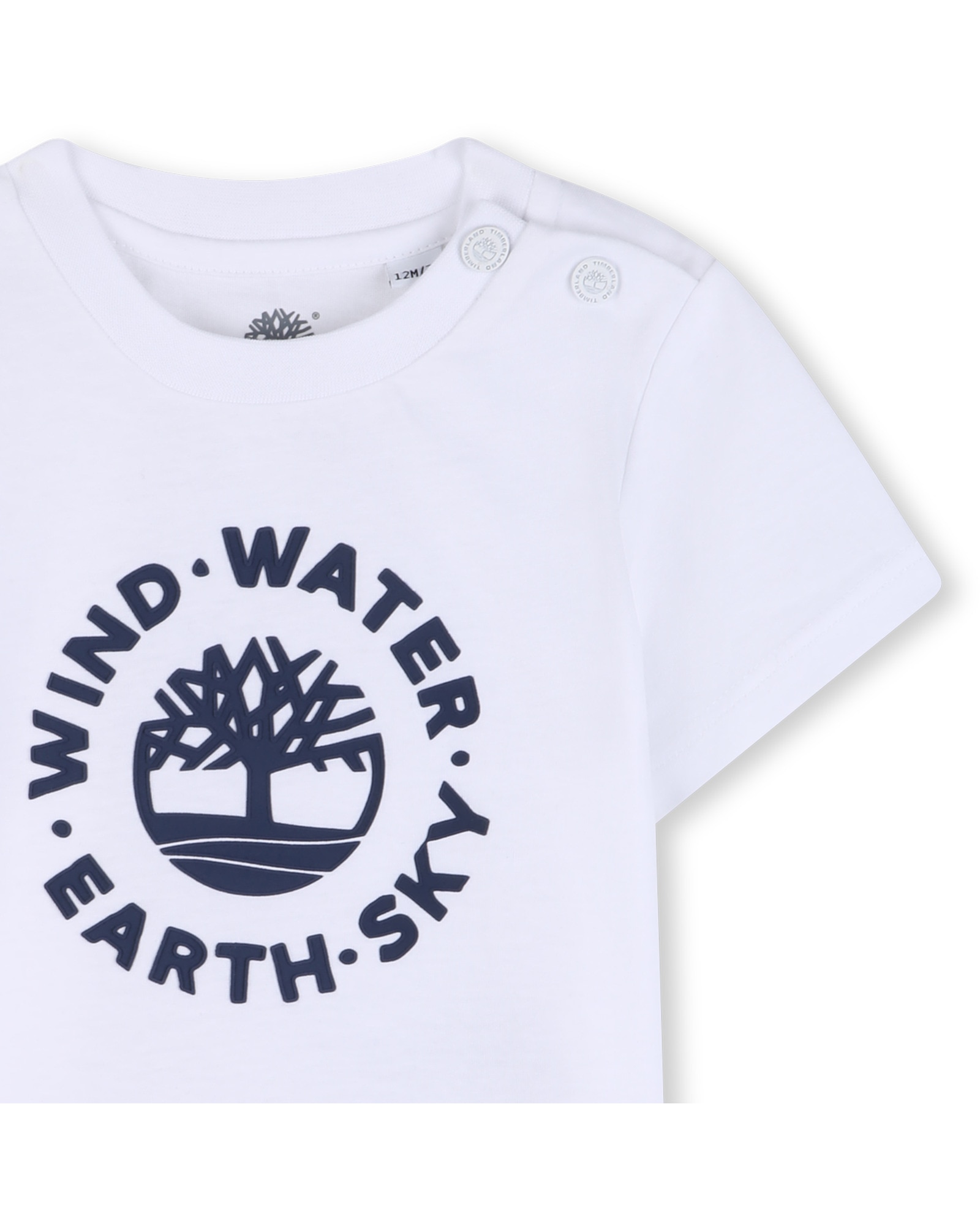 Camiseta de bebé niño de manga corta con dibujo frontal en algodón - Timberland - Blanco / Azul Blanco / Azul-2