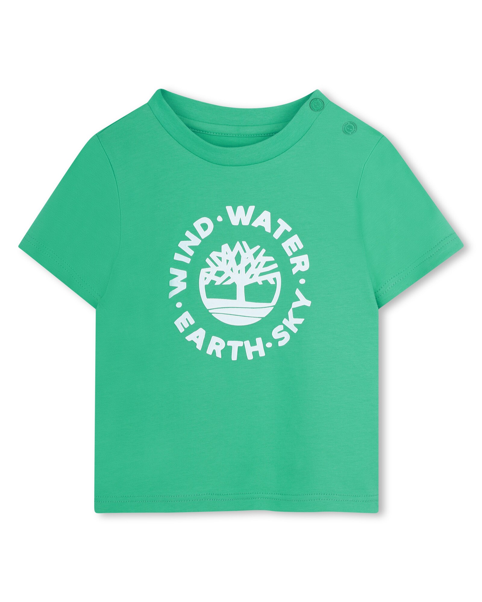 Imagen 0 de Camiseta de bebé niño de manga corta con dibujo frontal en algodón Verde