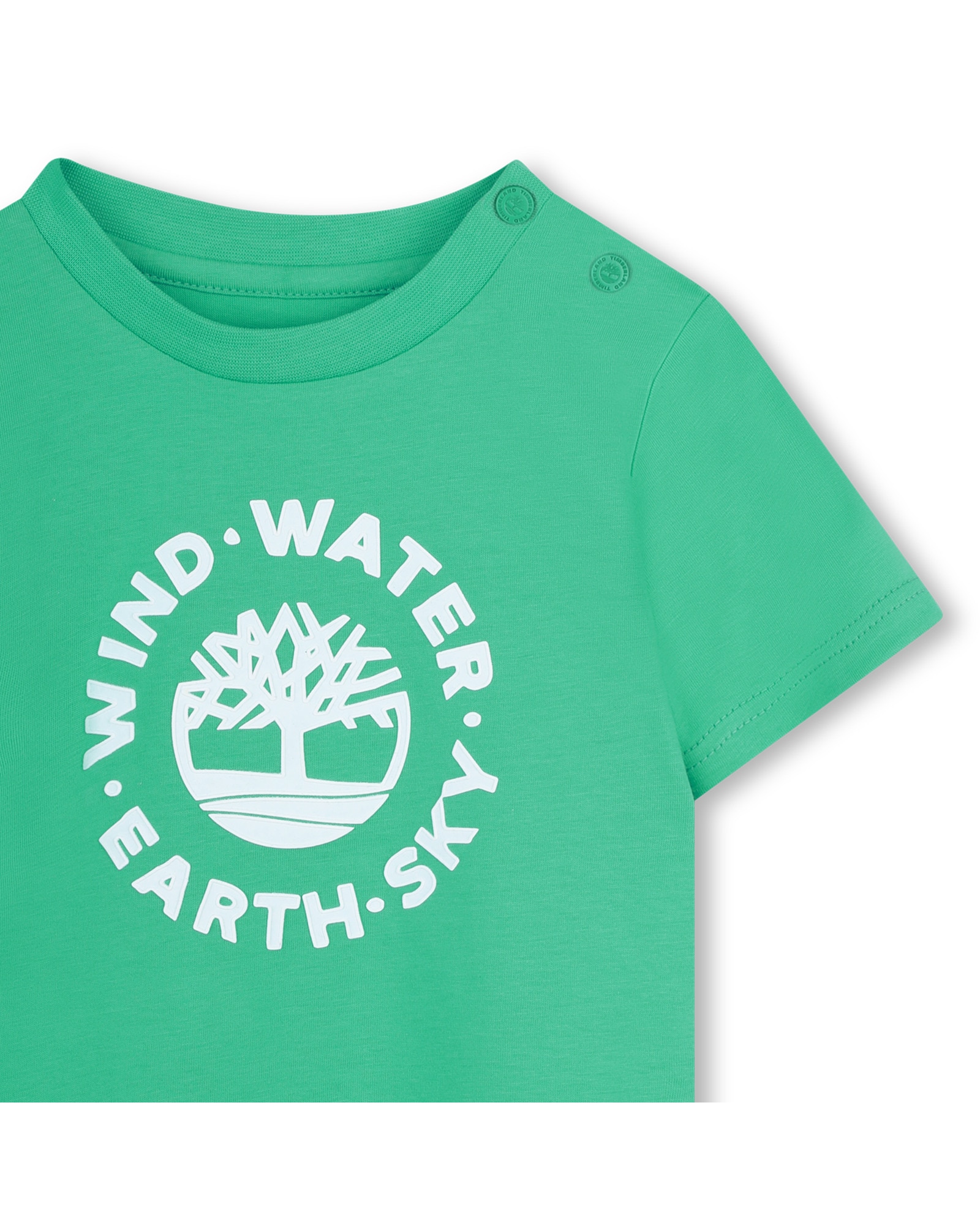 Camiseta de bebé niño de manga corta con dibujo frontal en algodón - Timberland - Verde Verde-2
