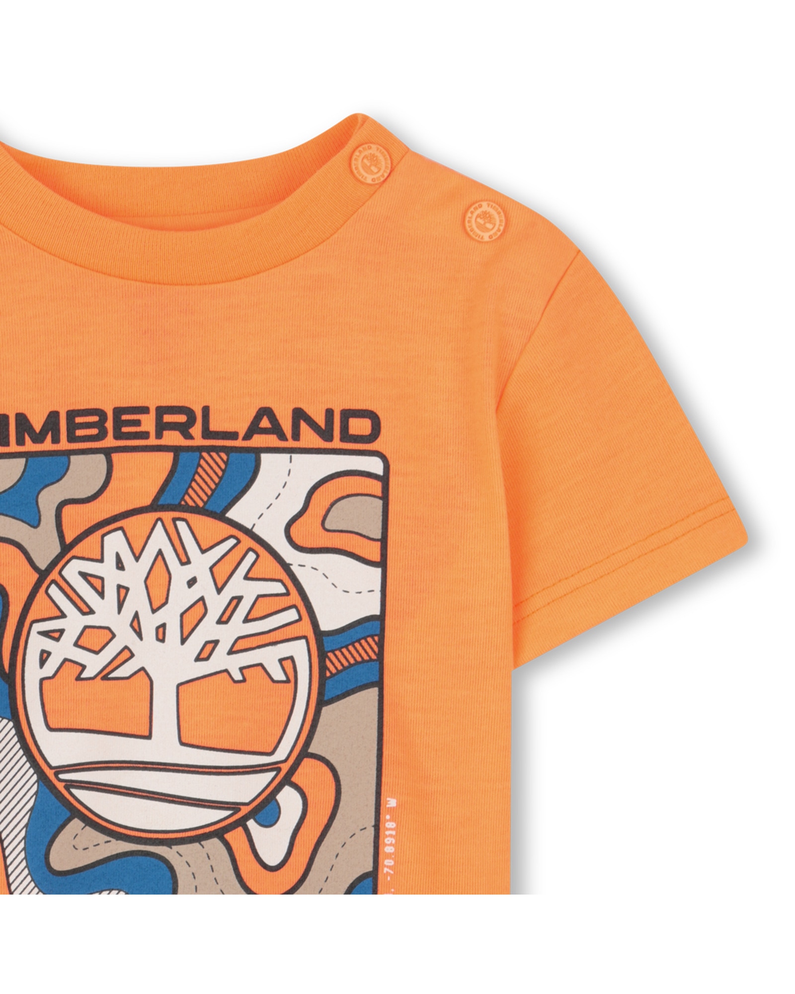 Camiseta de bebé niño de manga corta con dibujo frontal en poliéster - Timberland - Naranja Naranja-2