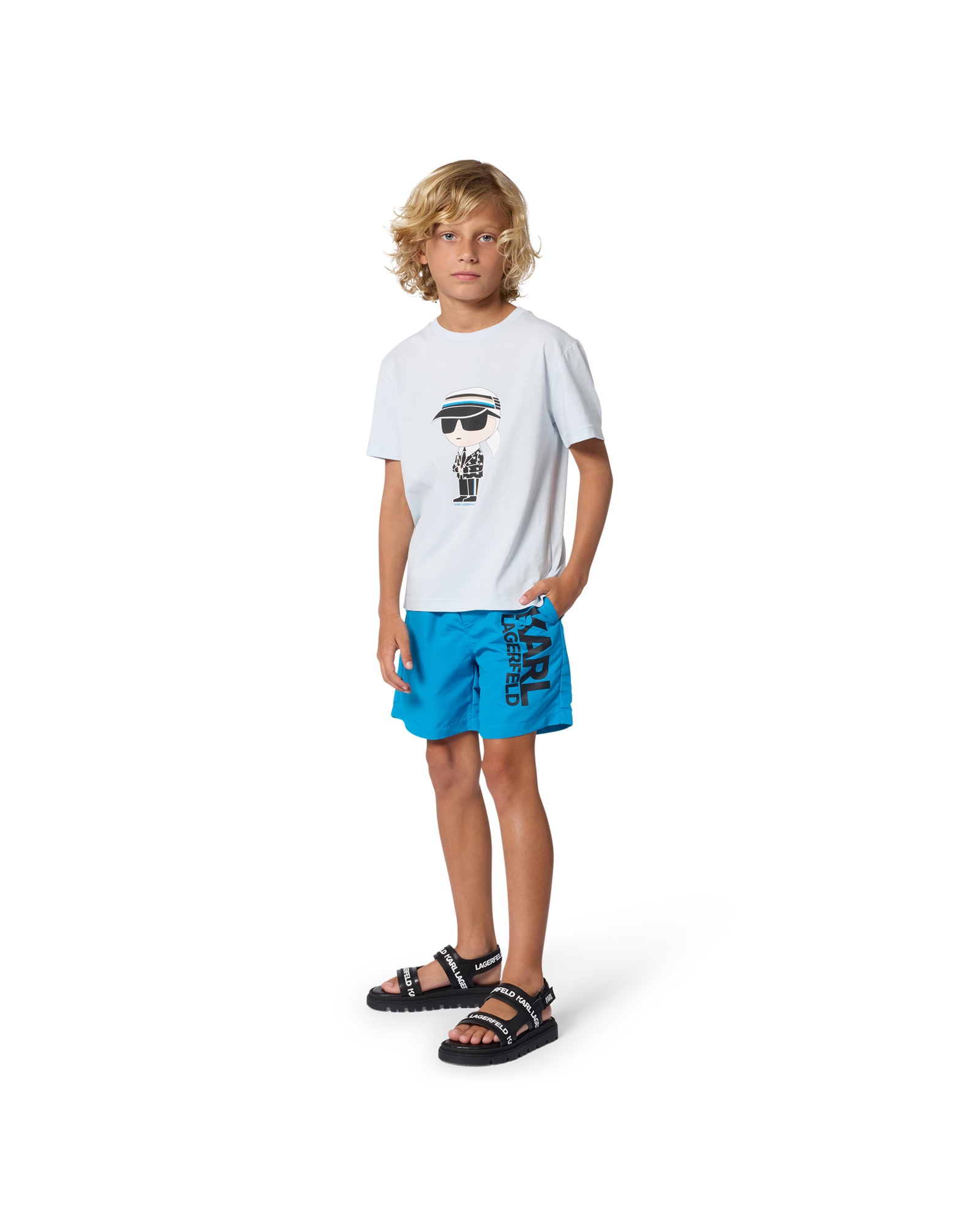 Bañador de niño con dibujo frontal en poliéster - Karl Lagerfeld Kids - Natural Natural-2