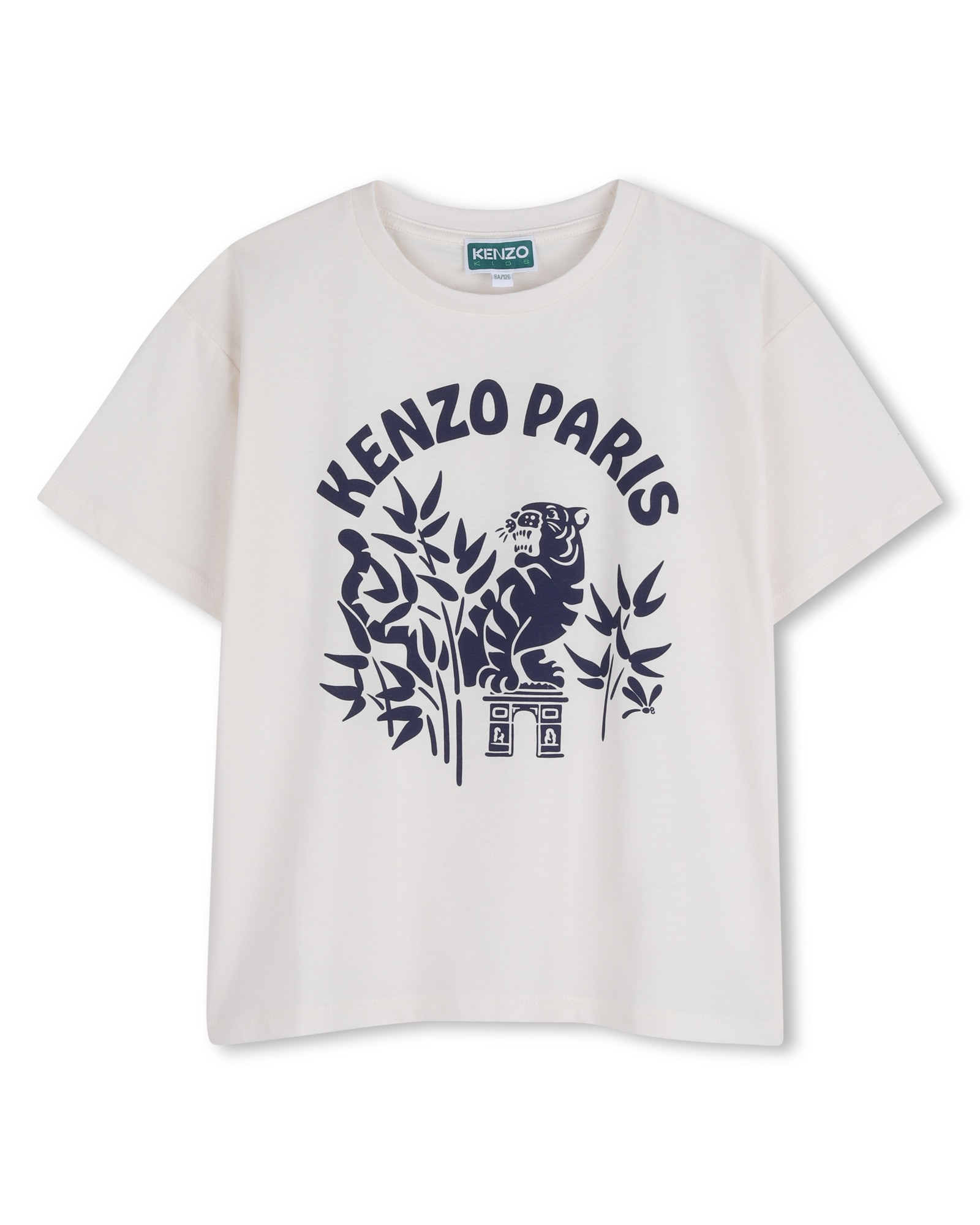 Imagen 0 de Camiseta de bebe unisex de manga francesa con estampado grande en algodón Blanco