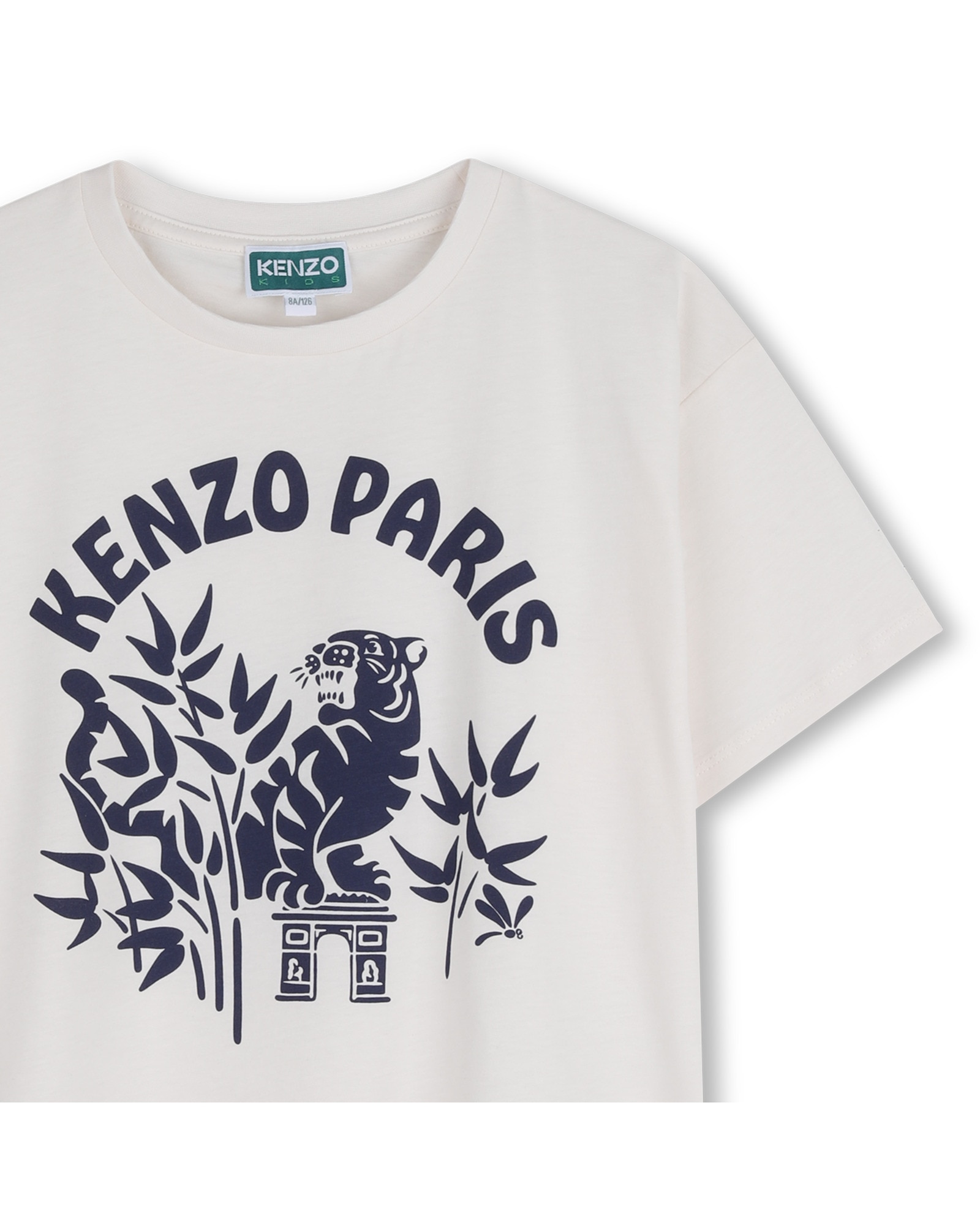 Camiseta de bebe unisex de manga francesa con estampado grande en algodón - Kenzo Kids - Blanco Blanco-4
