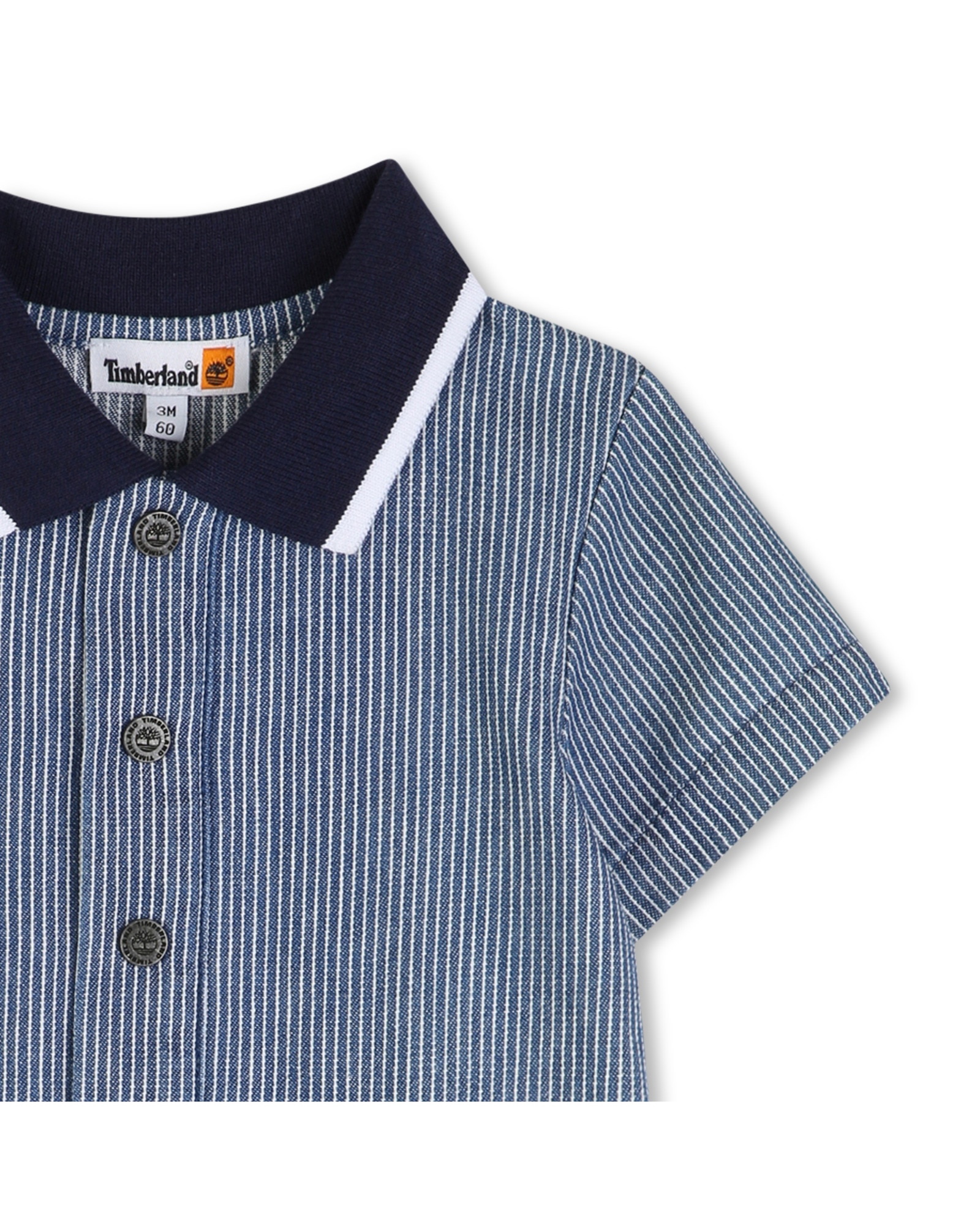 Mono de bebé niño de manga francesa geométrico en algodón - Timberland - Azul Azul-2