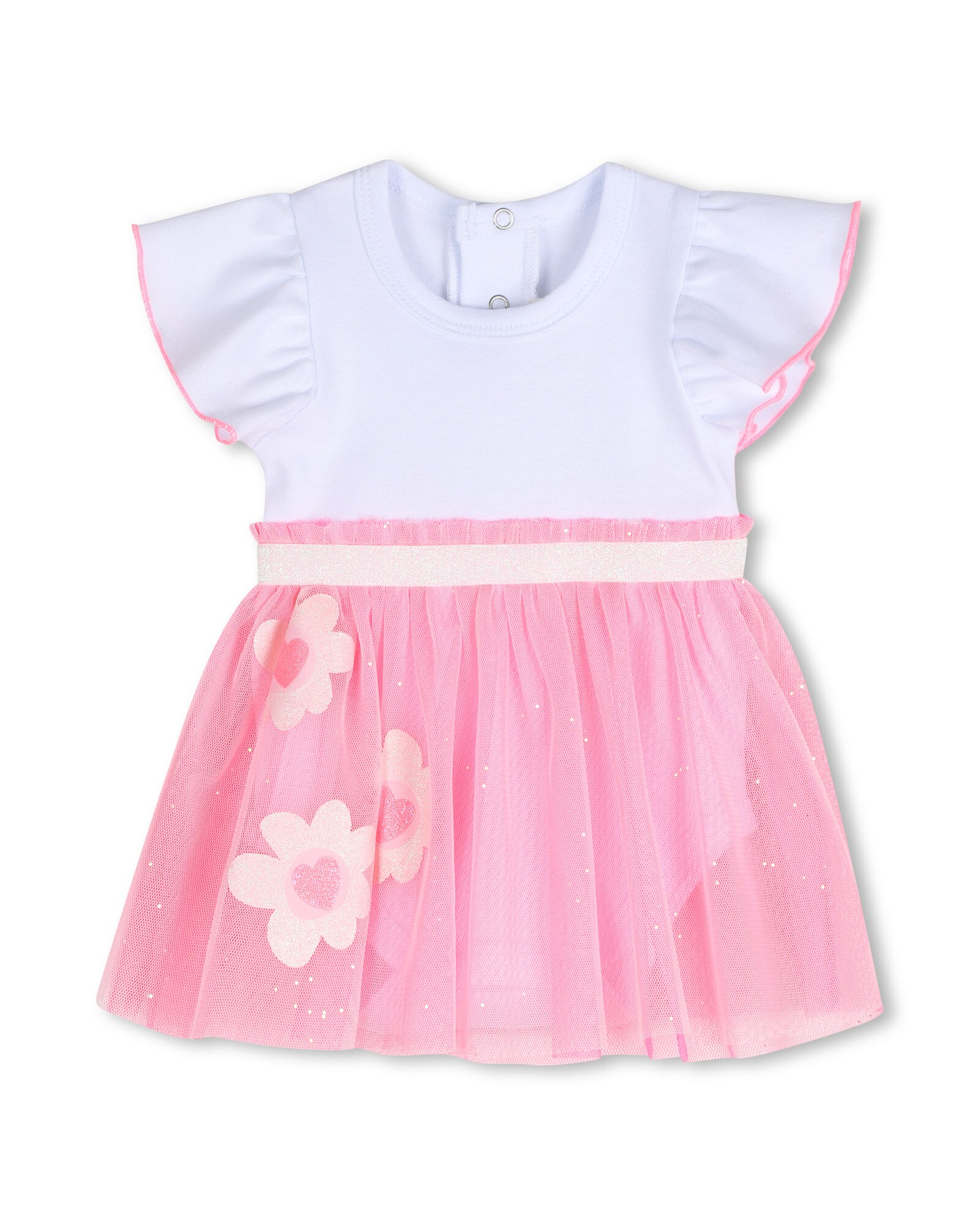Imagen 0 de Vestido de bebé de manga corta con estampado geométrico Rosa