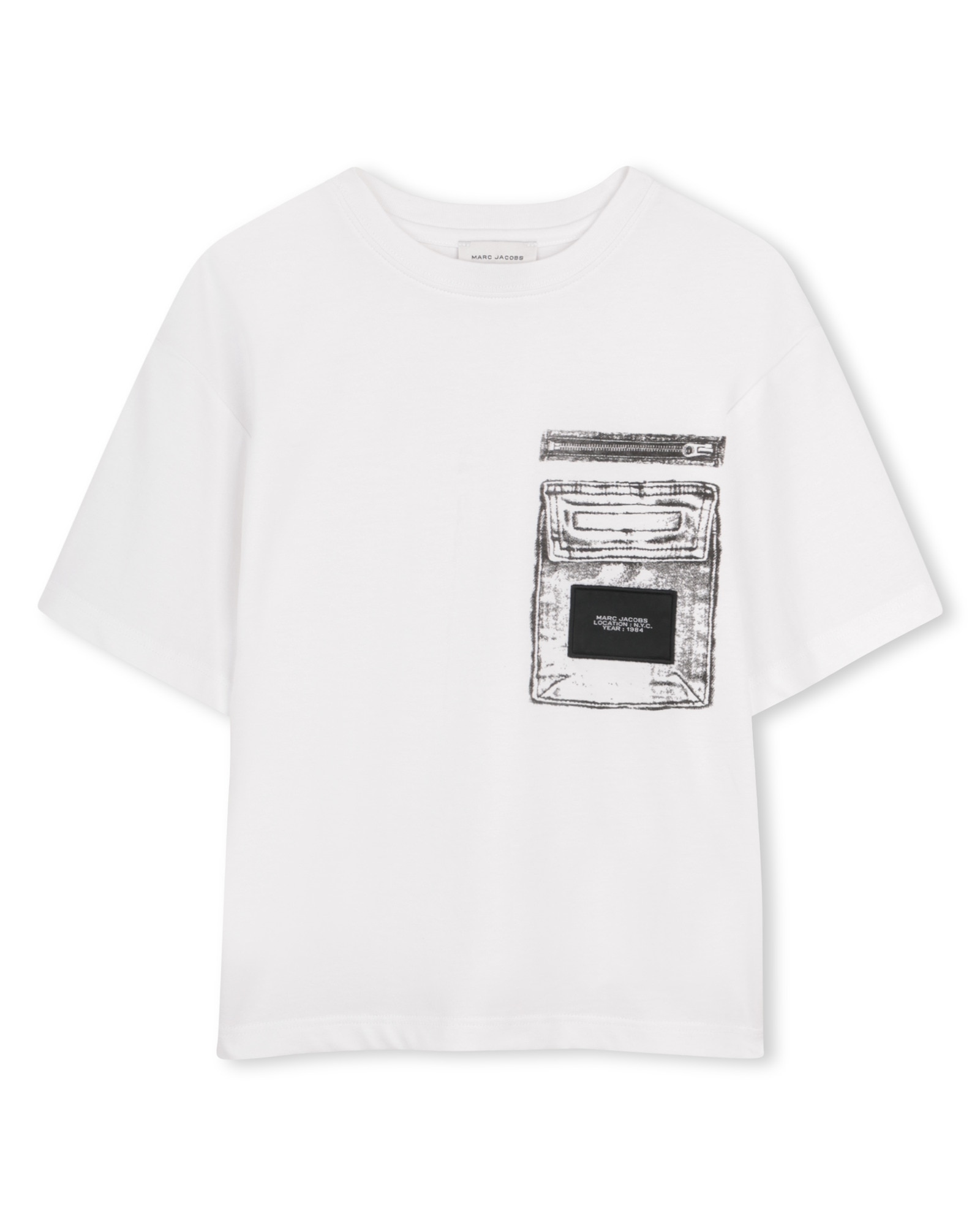 Imagen 0 de Camiseta de bebé niño de manga corta con dibujo frontal en algodón Blanco