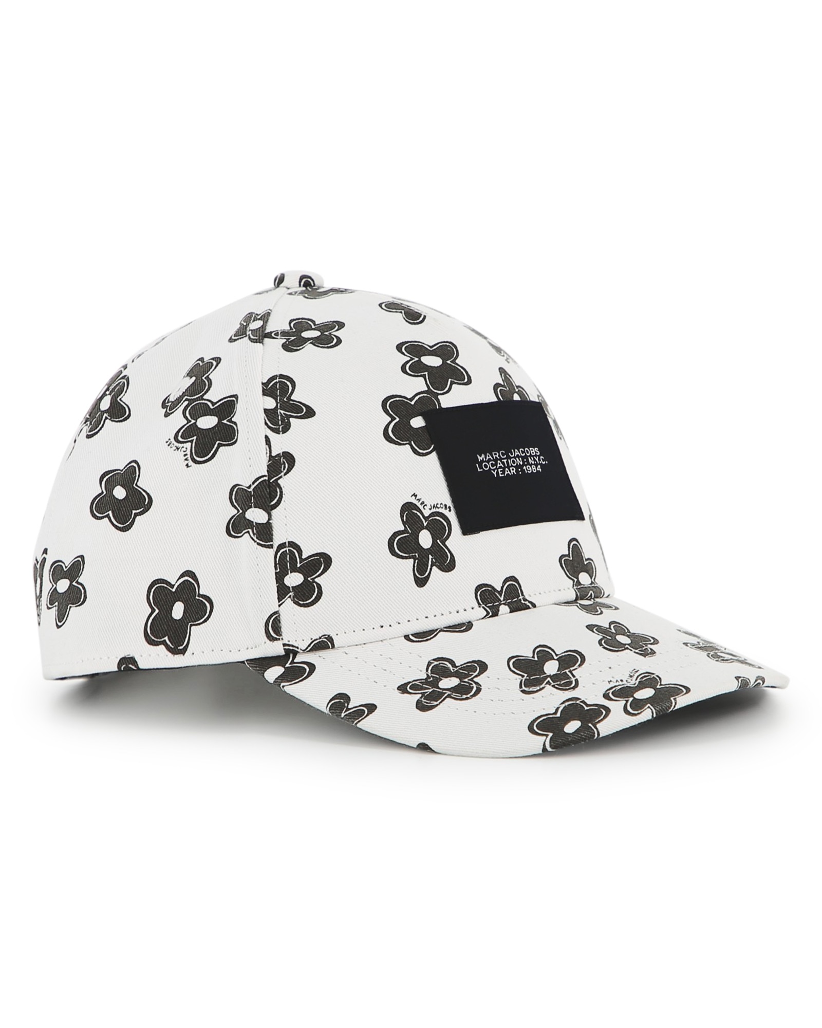 Imagen 0 de Gorra de niña en algodón con dibujo frontal Blanco / Negro