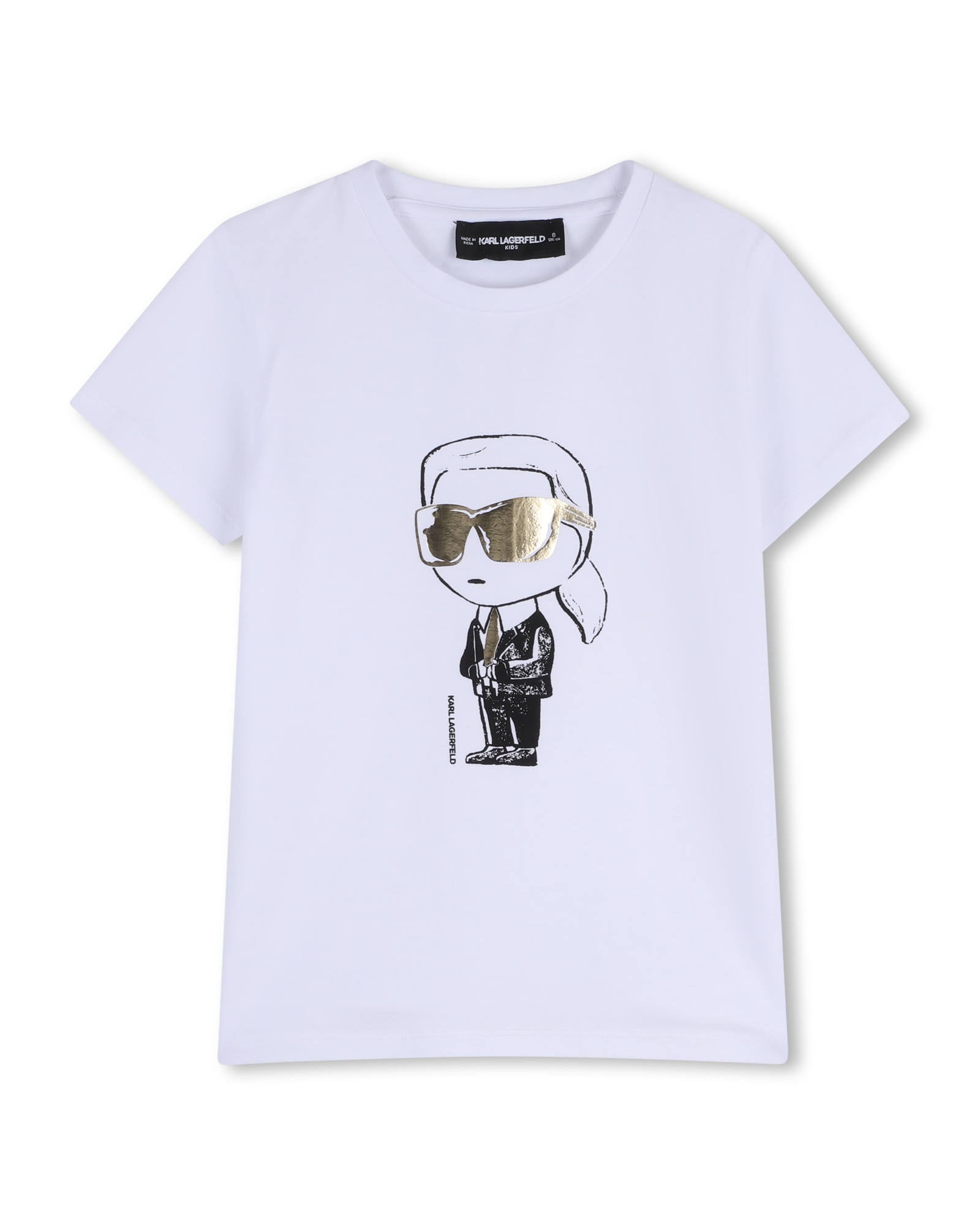 Imagen 0 de Camiseta de niña de manga corta con dibujo frontal en algodón Blanco